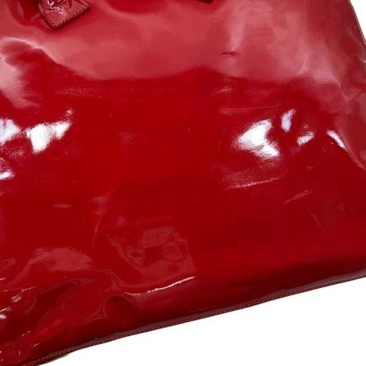Miu Miu Red Color Leather Boston Bag Tote Bag (Pre-Owned)