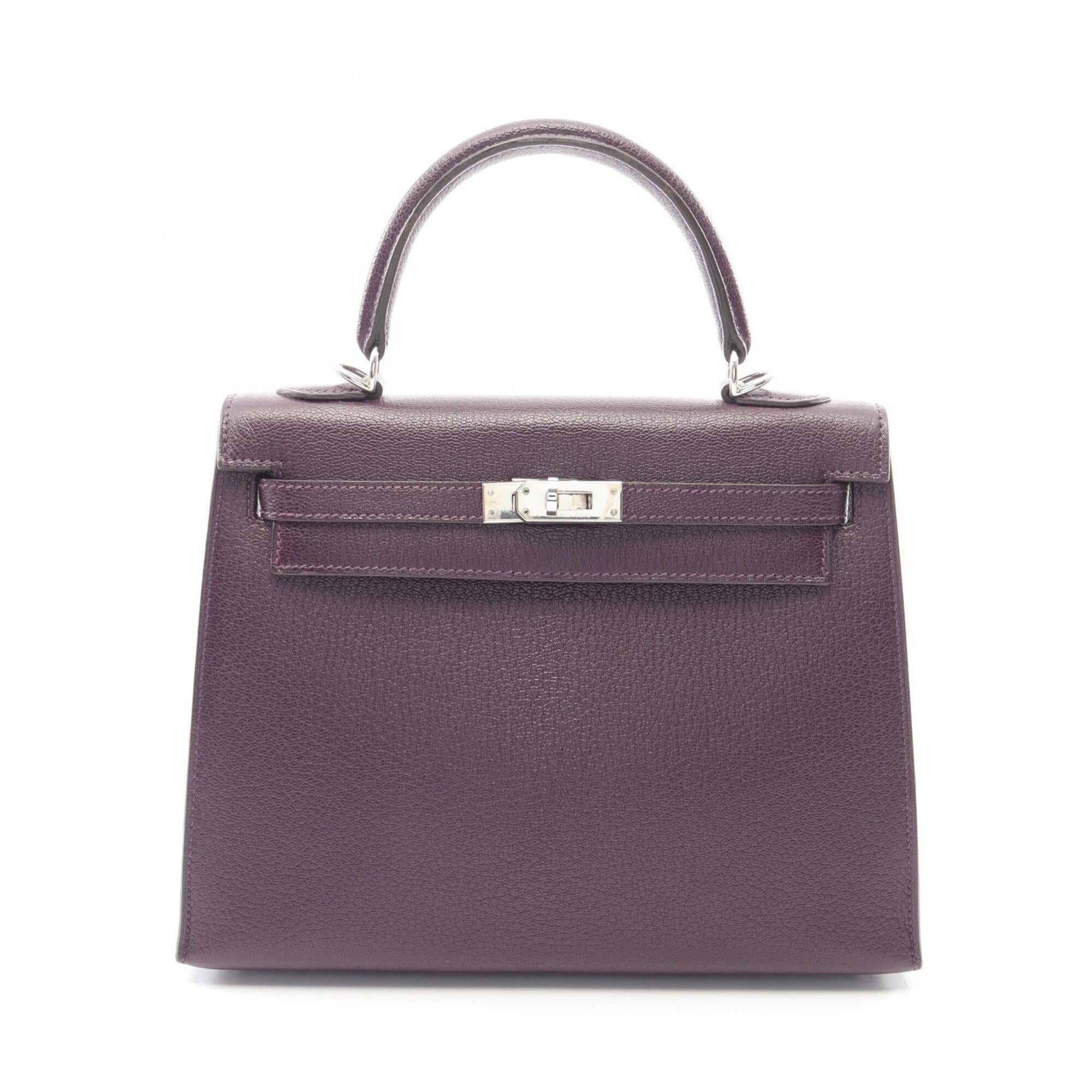 Hermes Purple Chevre Leather Handbag (Pre-Owned)