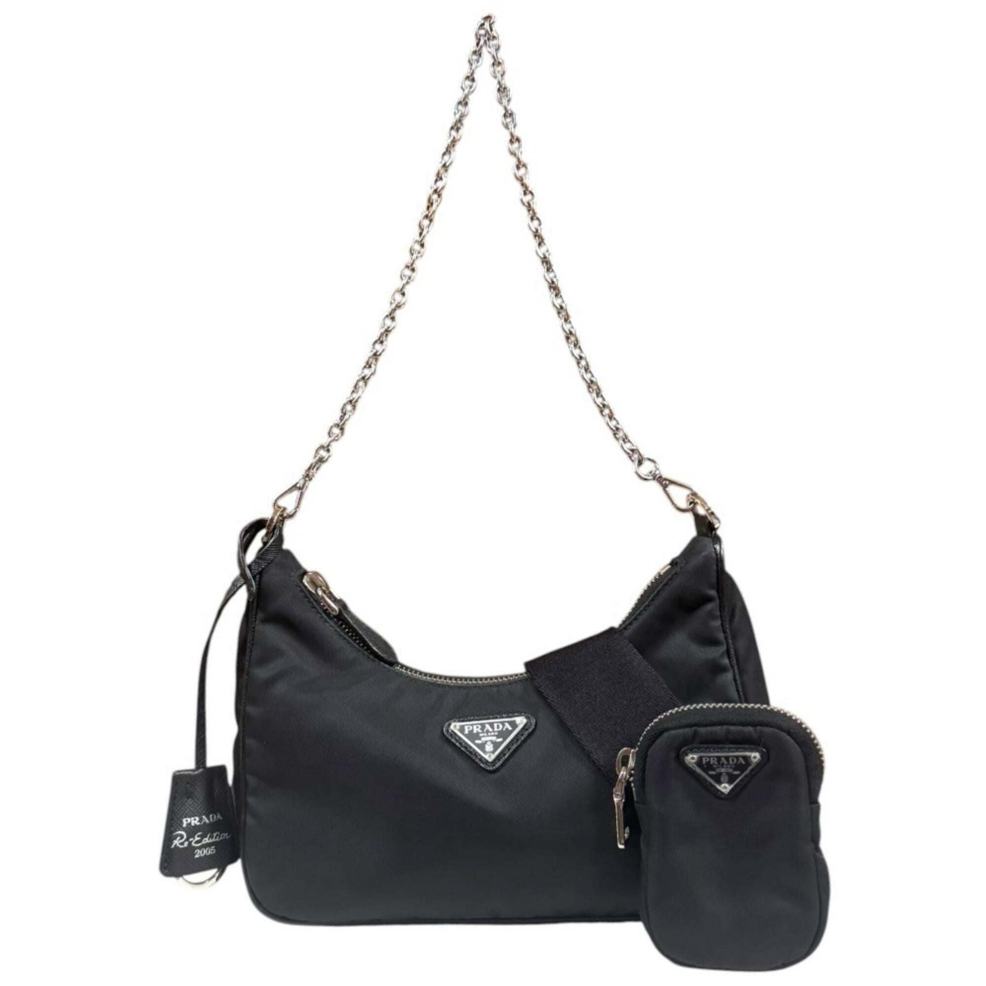 Prada Black Nylon Shoulder Bag (Pre-Owned)