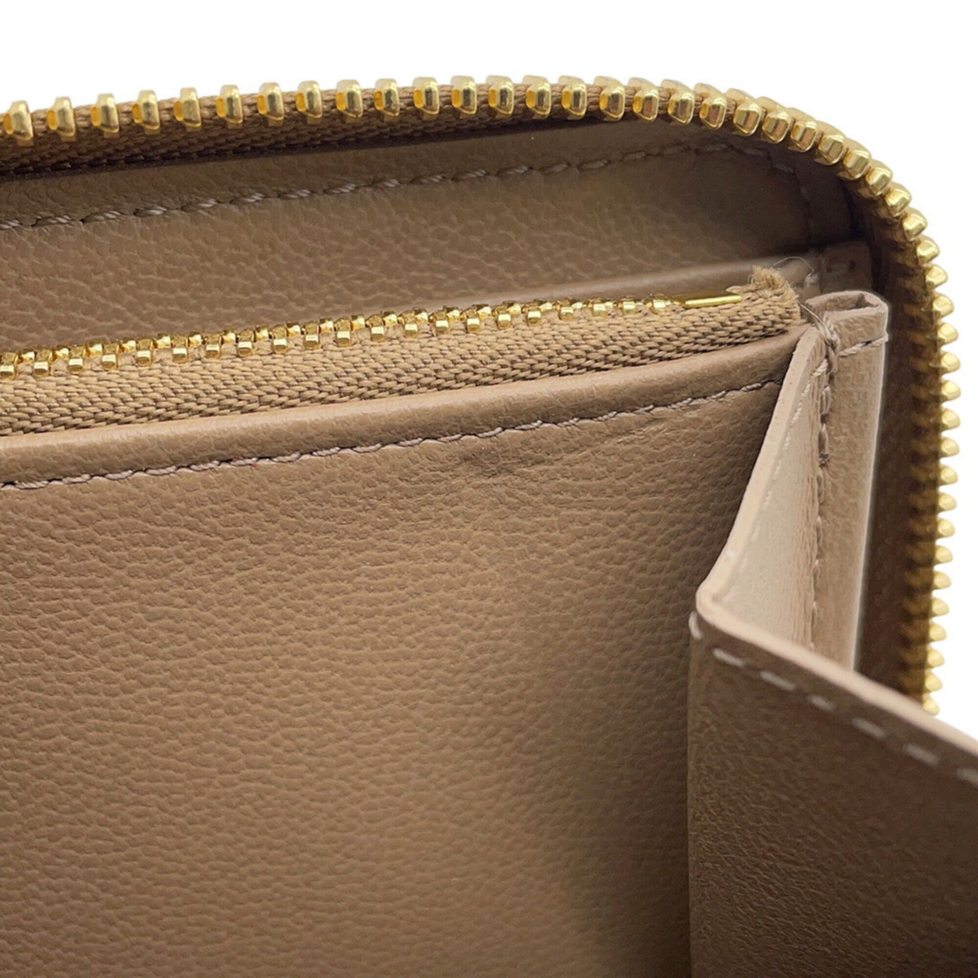 Louis Vuitton Grayish Taupe Monogram Leather Long Wallet (Bi-Fold) (Pre-Owned)