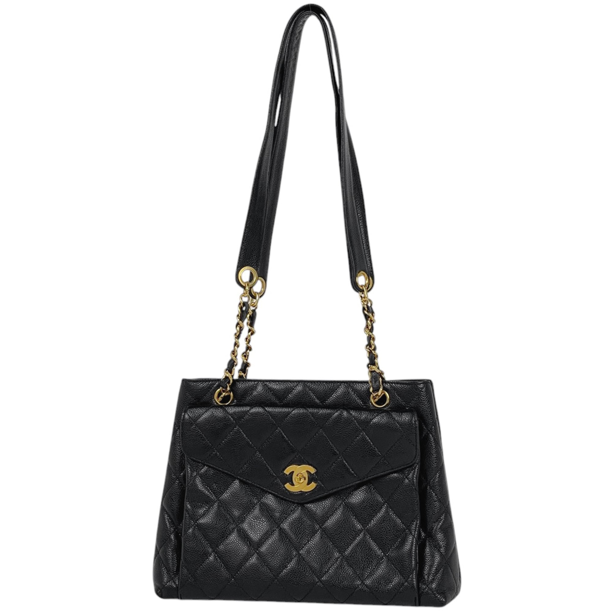 Chanel Black Grained Calfskin Tote Bag (Pre-Owned)