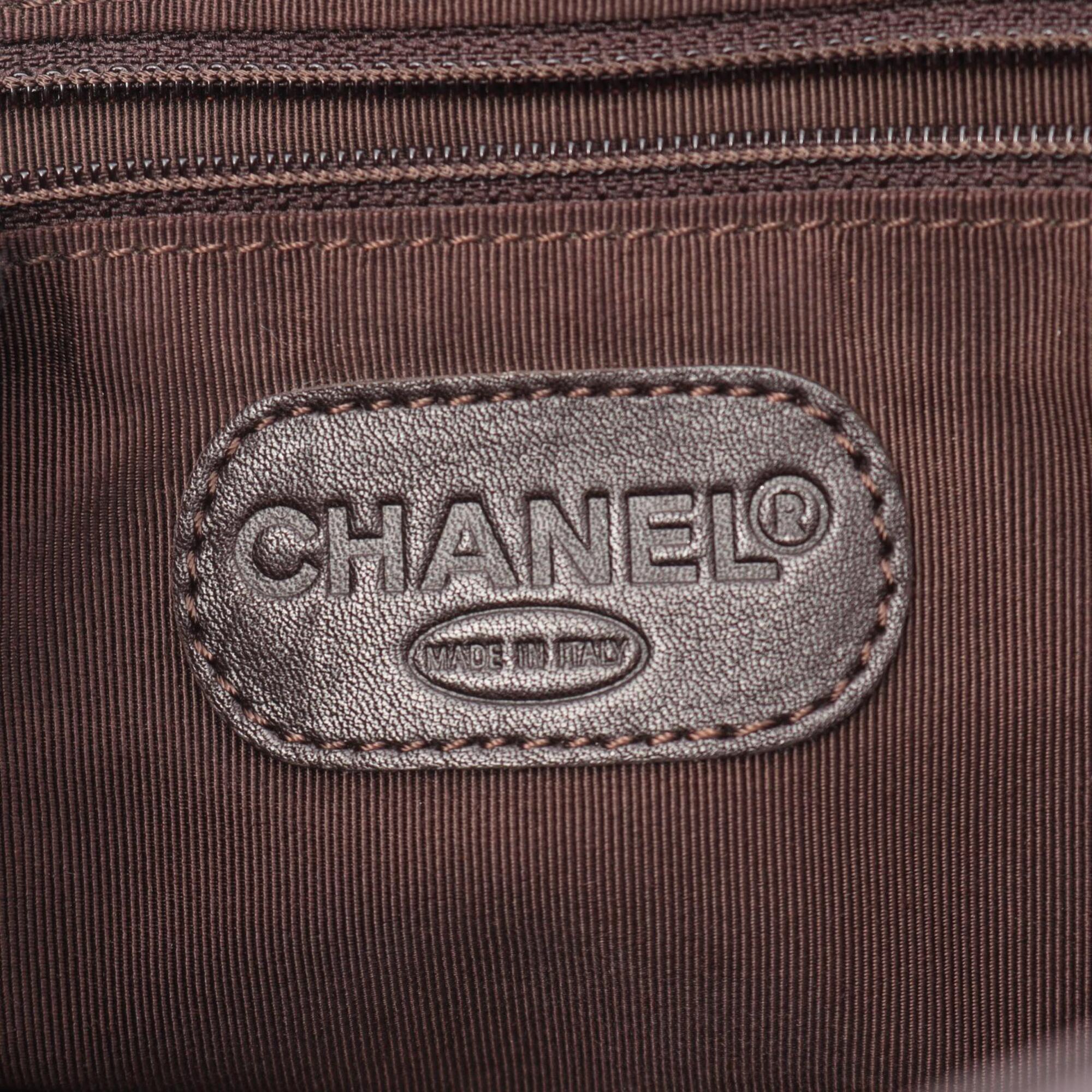 Chanel Brown Leather Handbag Tote Bag (Pre-Owned)