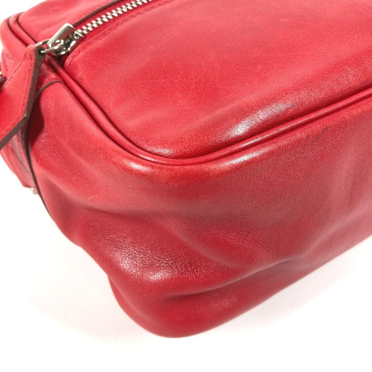 Hermes Red Color Leather Pochette Shoulder Bag (Pre-Owned)
