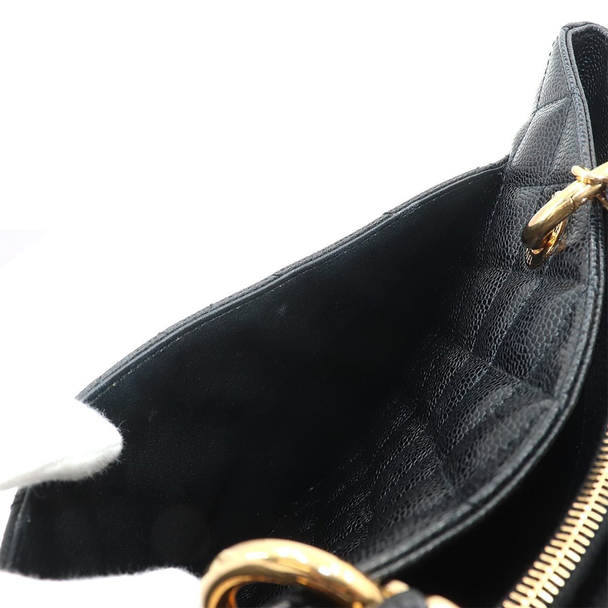 Chanel Black Grained Calfskin Handbag Tote Bag (Pre-Owned)