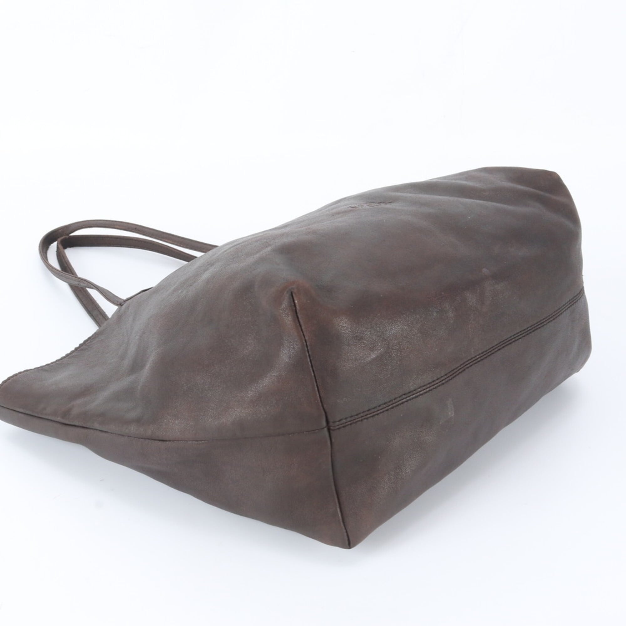 Loewe Dark Brown Leather Handbag Tote Bag (Pre-Owned)