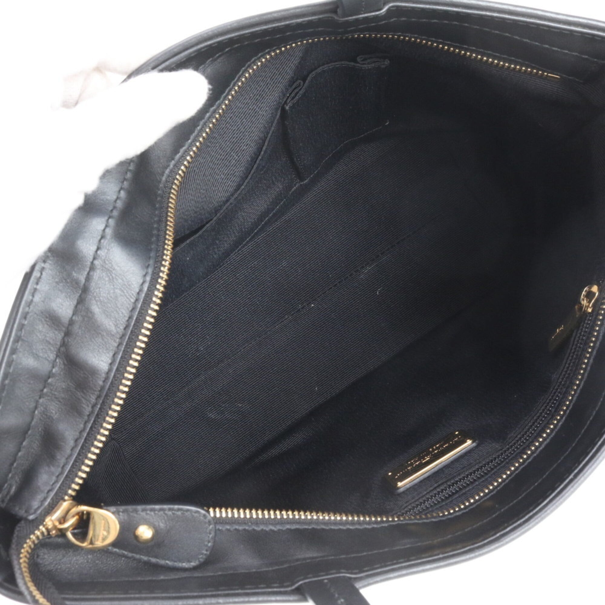 Salvatore Ferragamo Beige Black Leather Nylon Handbag Tote Bag (Pre-Owned)
