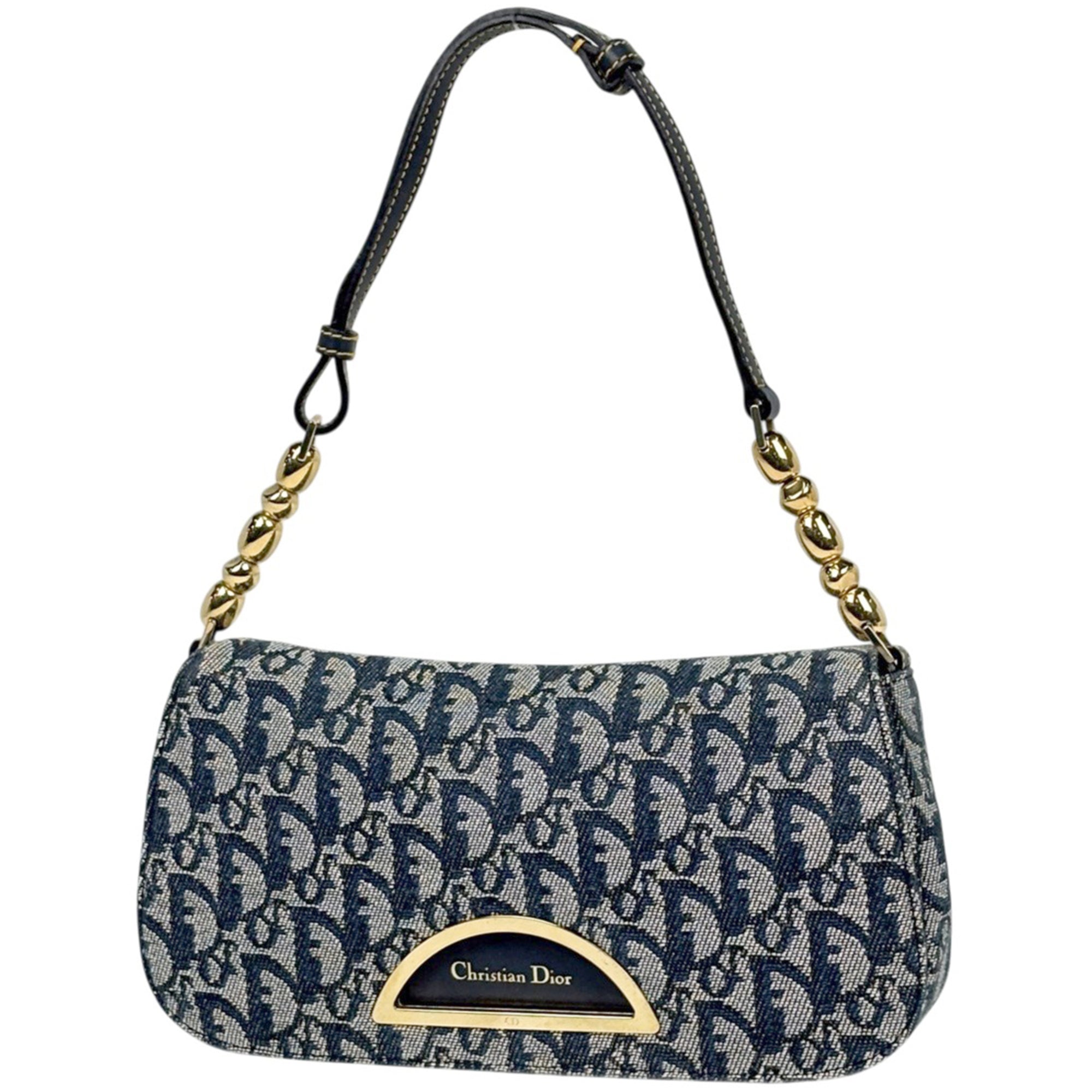 Christian Dior Navy Trotter Shoulder Bag (Pre-Owned)