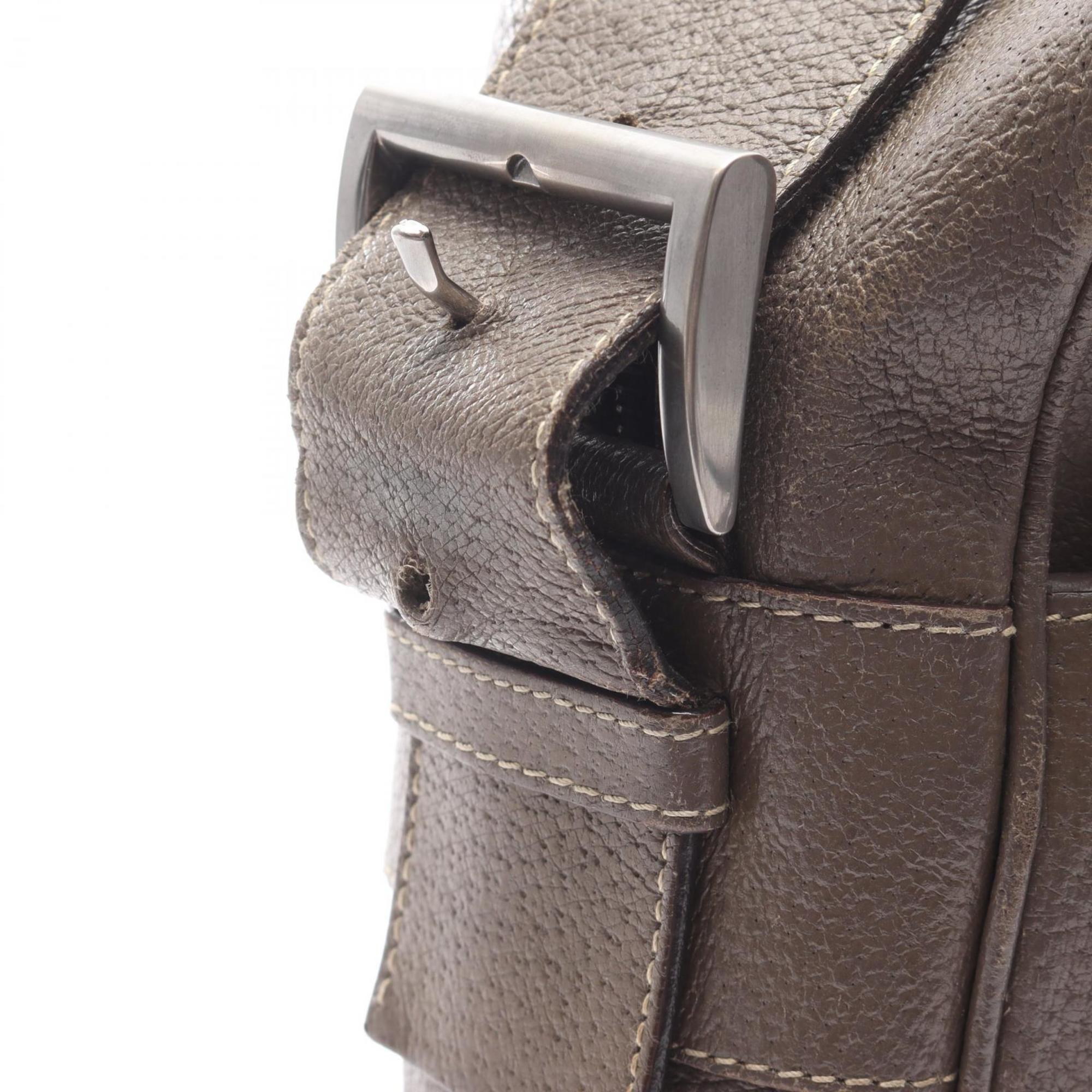 Prada Brown Leather Shoulder Bag (Pre-Owned)