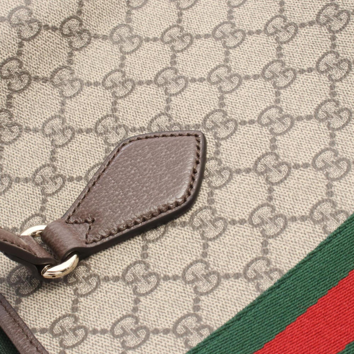 Gucci Beige Brown Multi-Color Coated Canvas Leather Handbag Tote Bag (Pre-Owned)