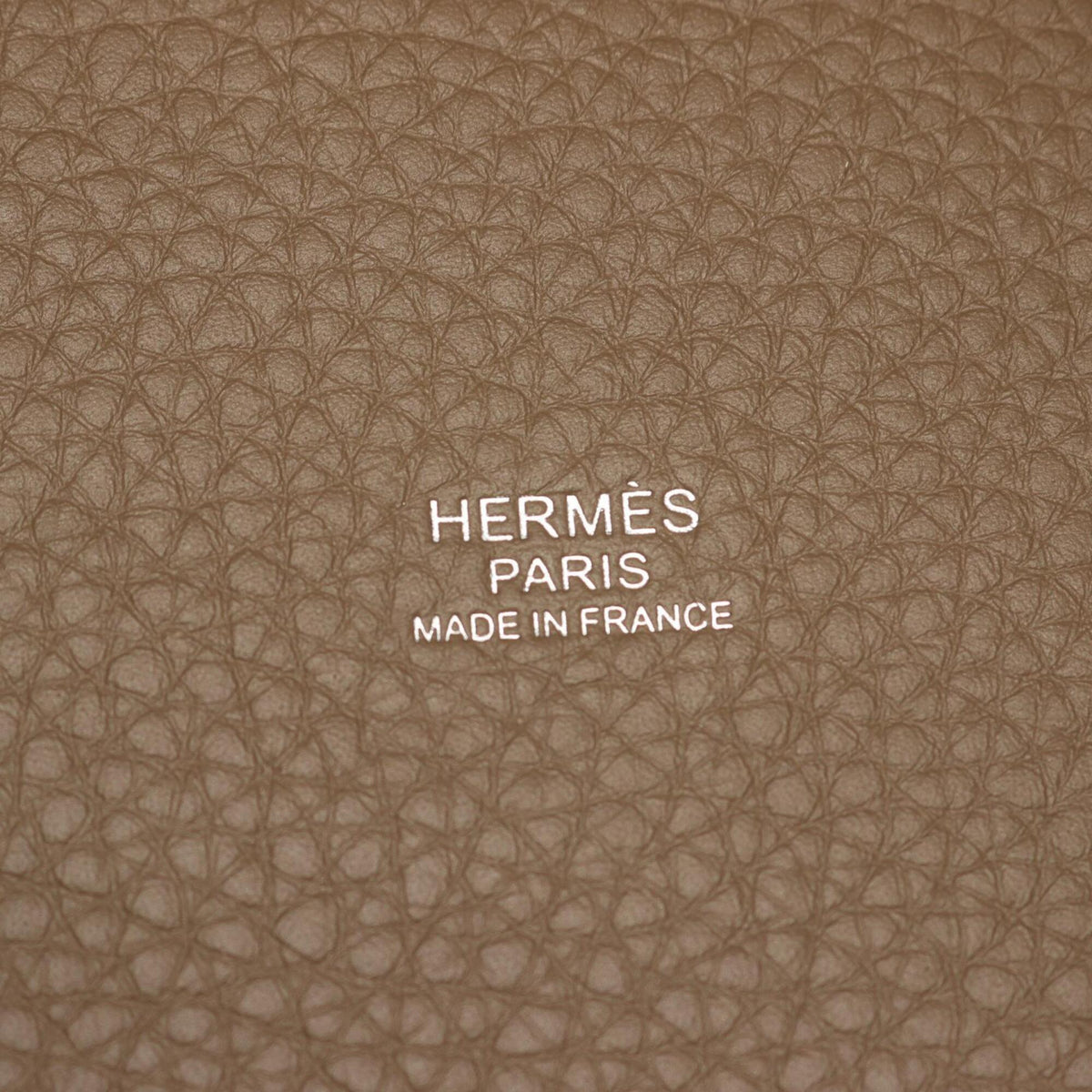 Hermes Gray Taurillon Clemence Leather Handbag (Pre-Owned)