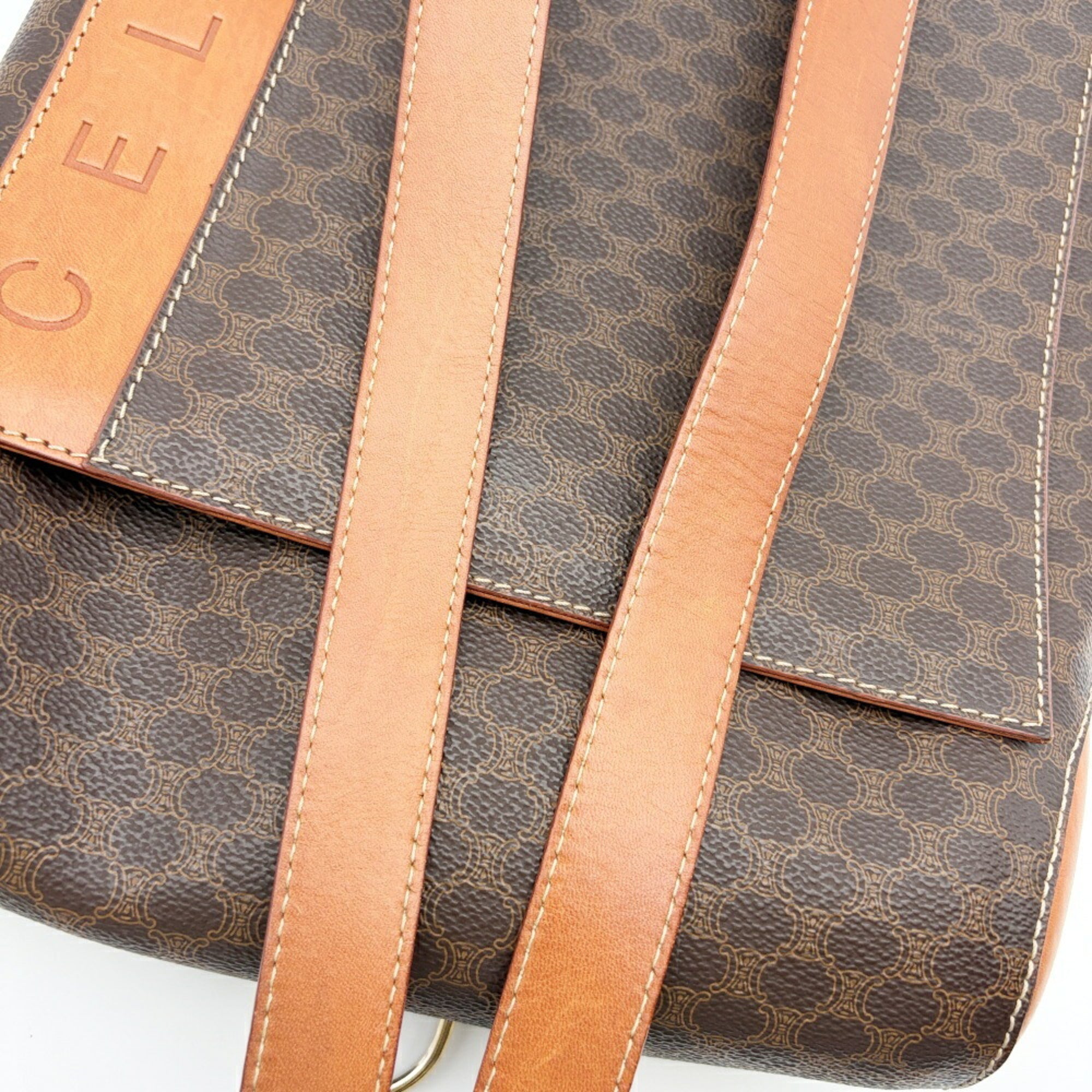 Celine Brown Camel Pvc Leather Backpack (Pre-Owned)