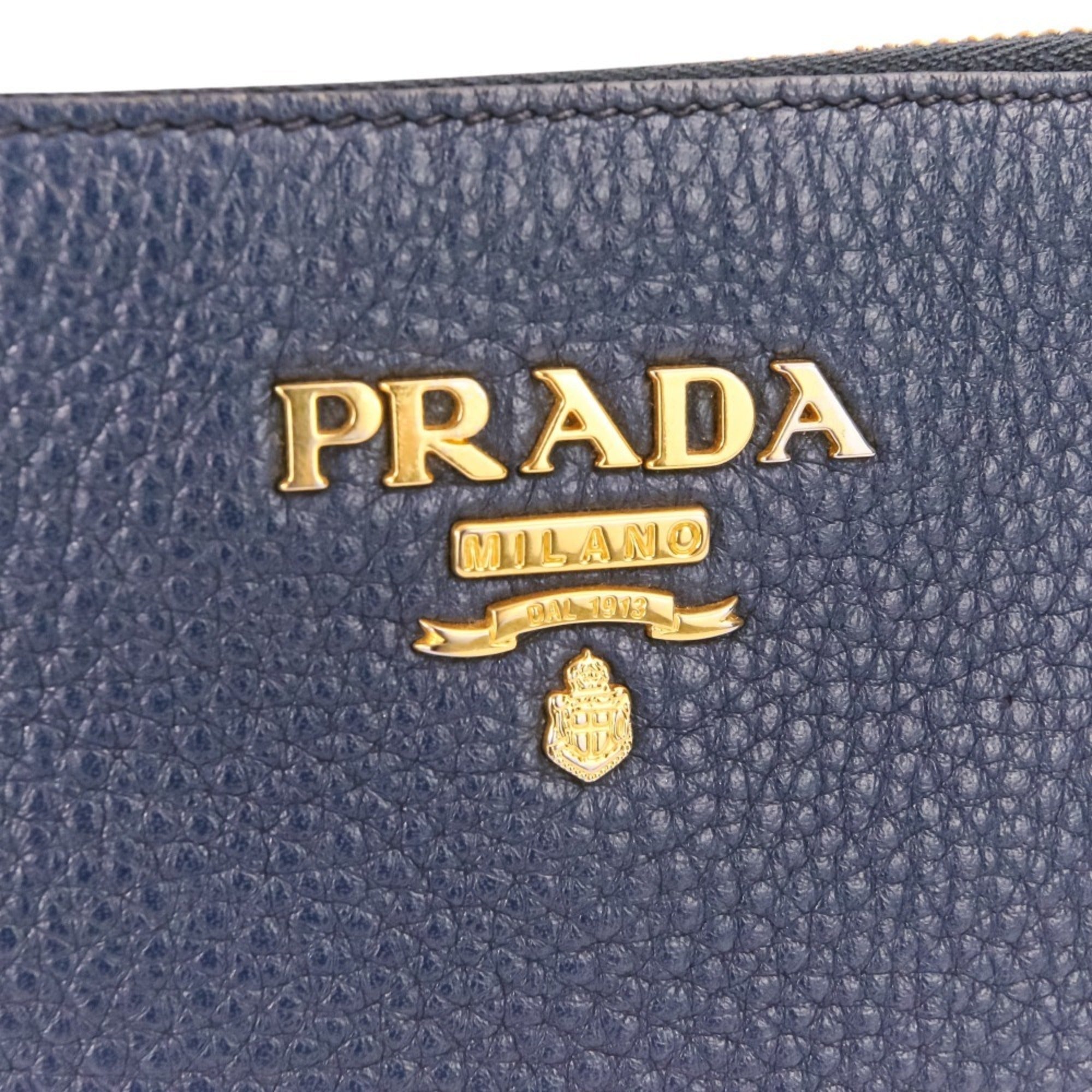 Prada Navy Leather Shoulder Bag (Pre-Owned)