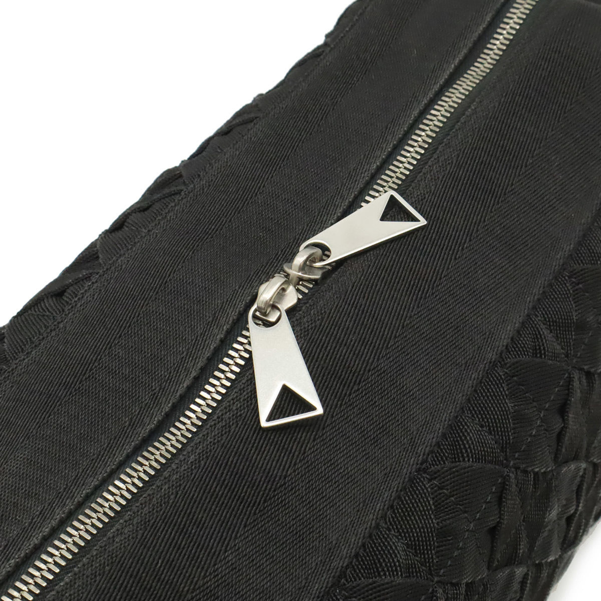 Bottega Veneta Intrecciato Black Canvas Shoulder Bag (Pre-Owned)