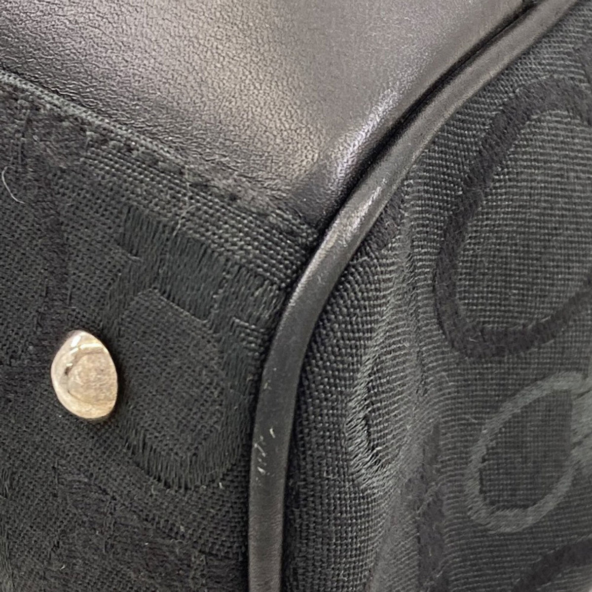 Salvatore Ferragamo Gancini Black Canvas Tote Bag (Pre-Owned)