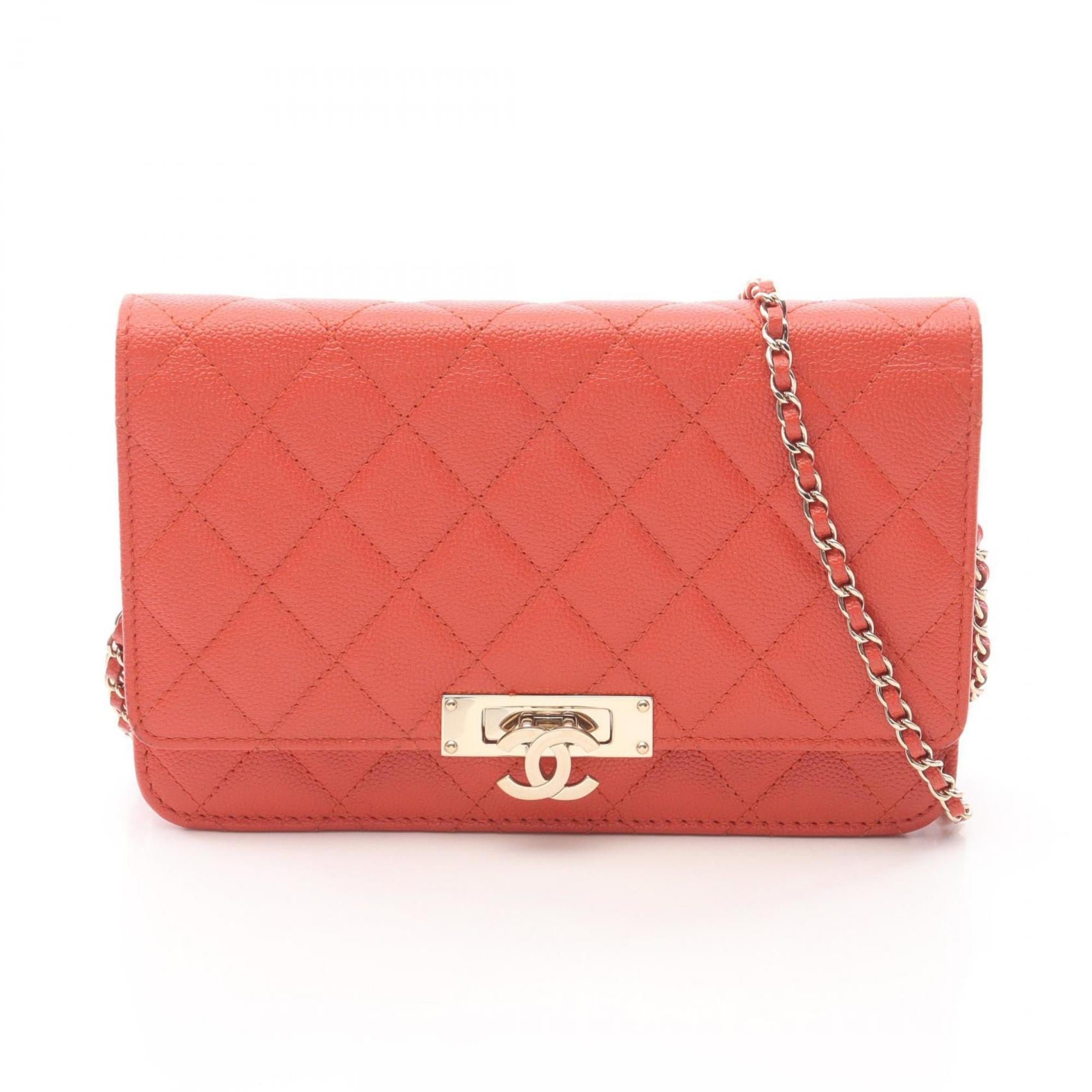 Chanel Orange Leather Shoulder Bag (Pre-Owned)