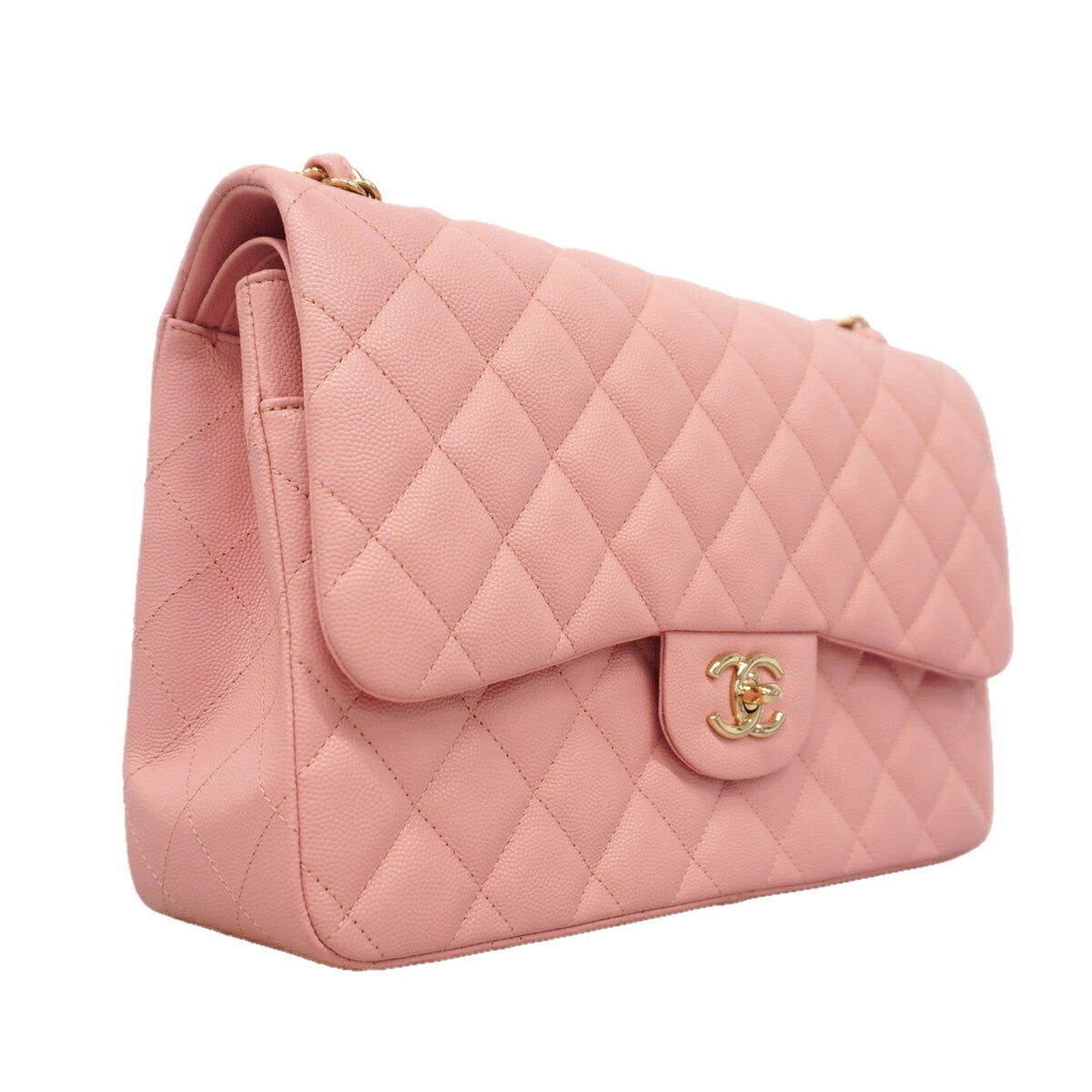 Chanel Pink Grained Calfskin Shoulder Bag (Pre-Owned)