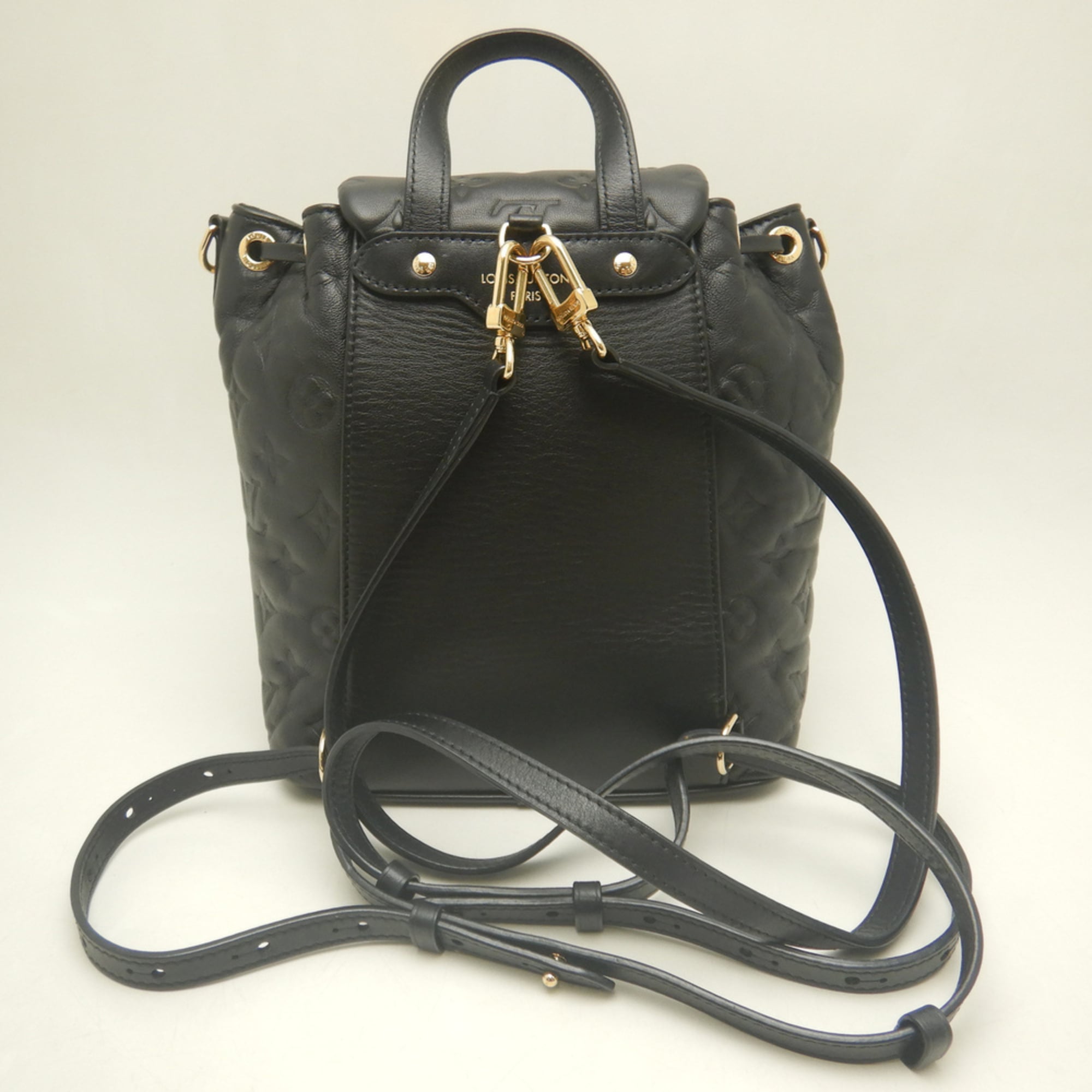 Louis Vuitton Noir Leather Backpack (Pre-Owned)