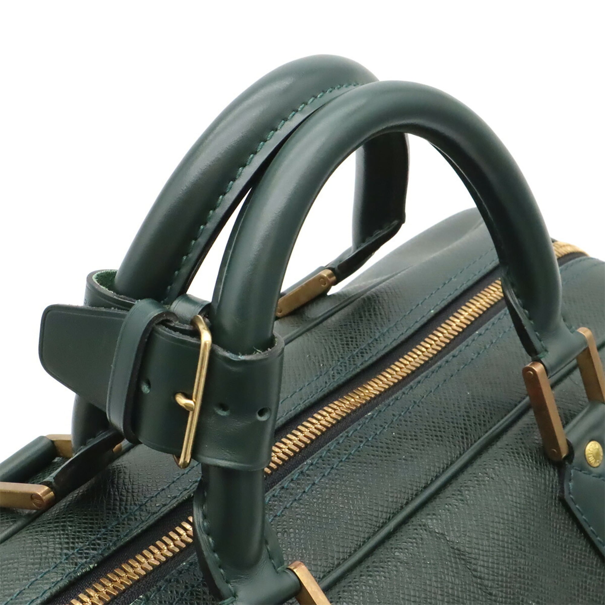 Louis Vuitton Episea Green Taiga Leather Boston Bag Shoulder Bag (Pre-Owned)