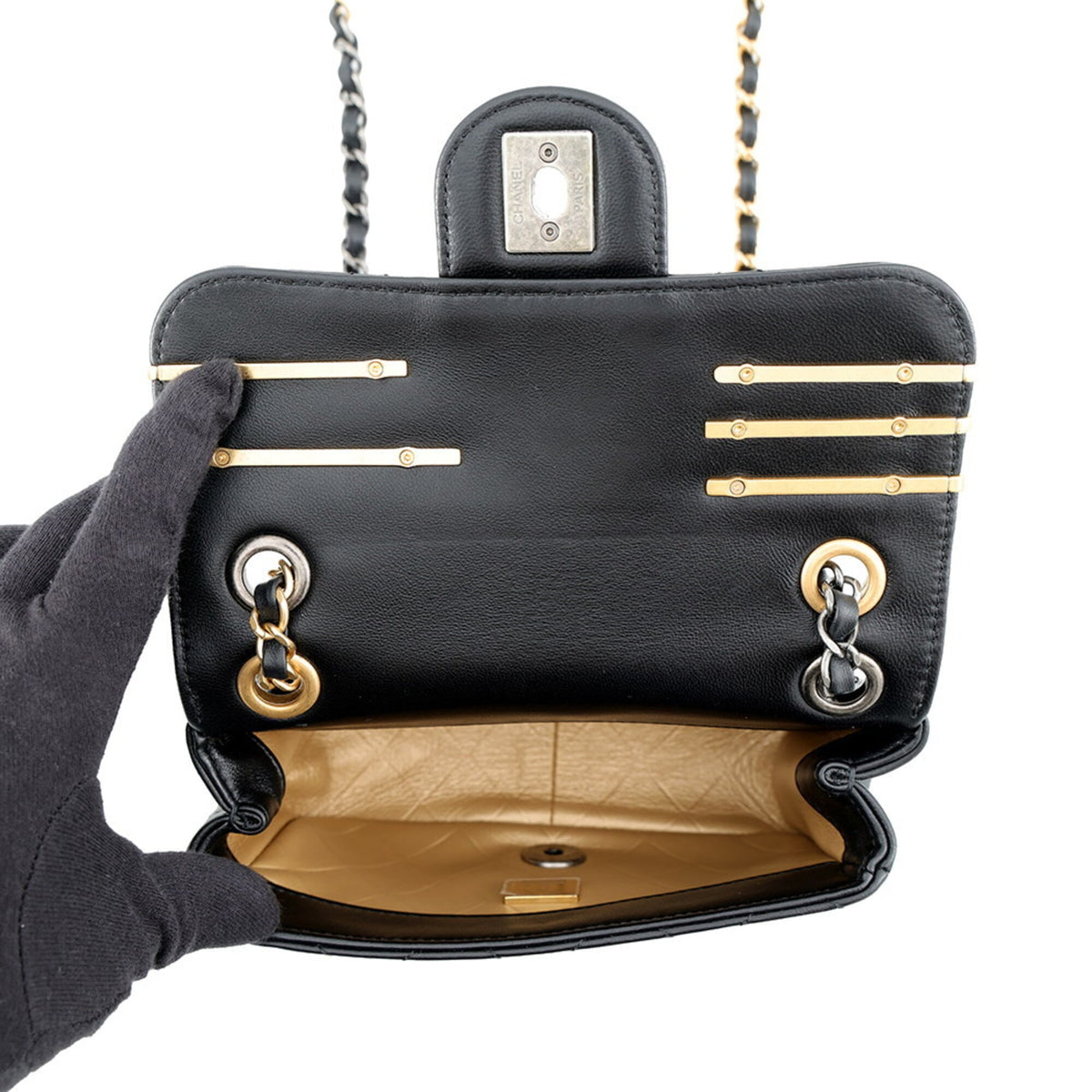 Chanel Black Rhinestone Handbag Shoulder Bag (Pre-Owned)