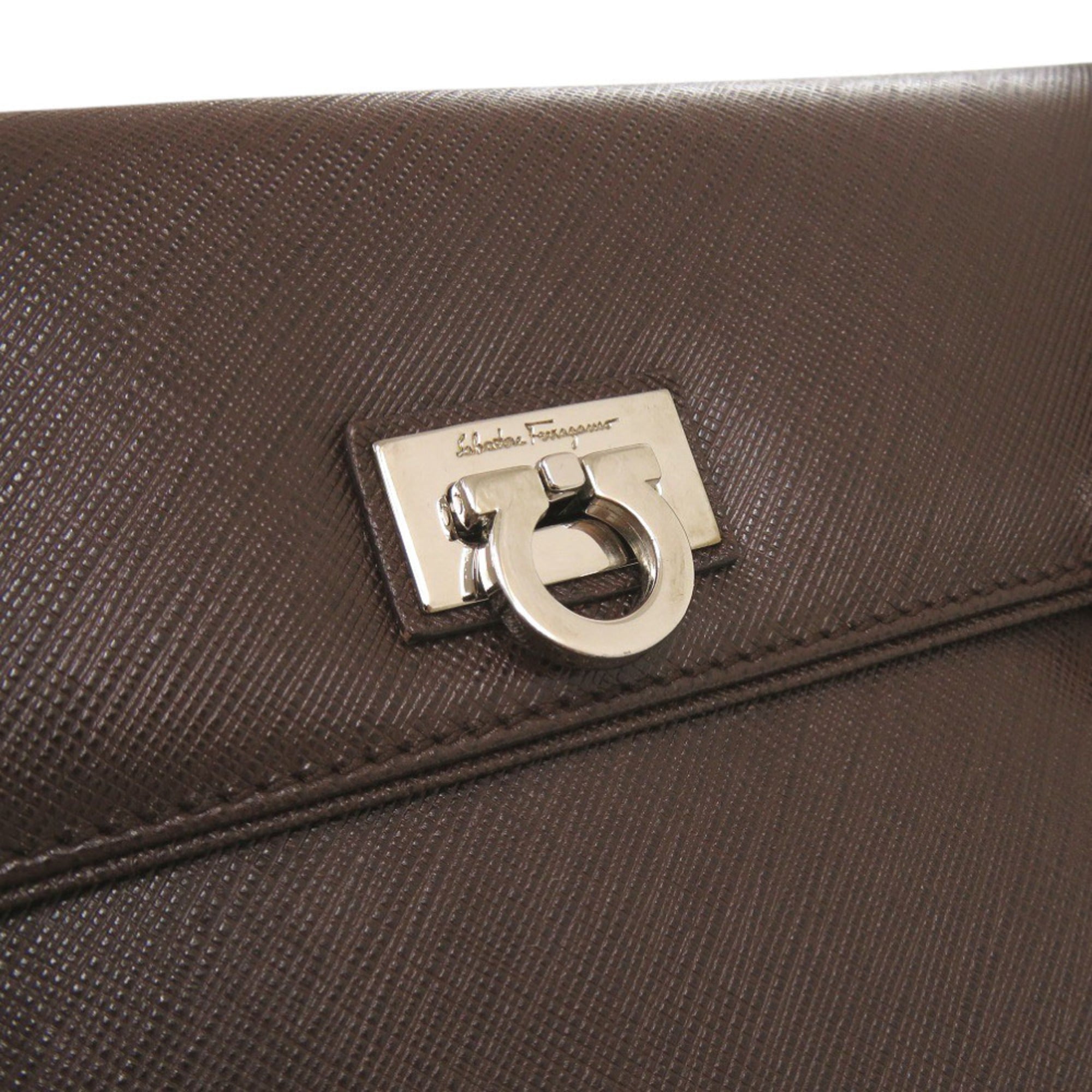 Salvatore Ferragamo Brown Leather Handbag (Pre-Owned)