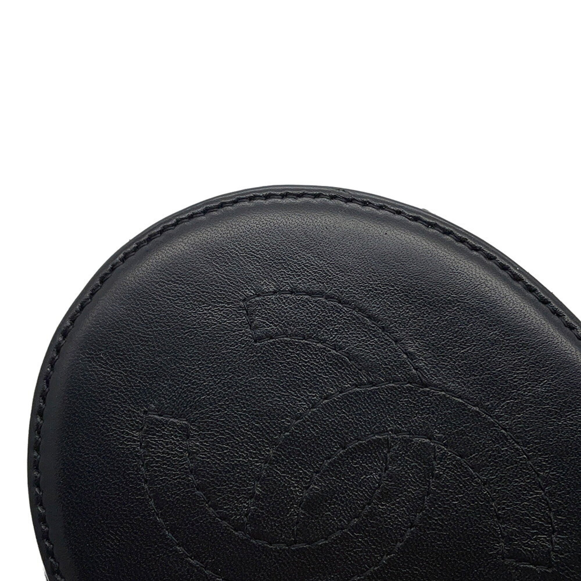 Chanel Matelasse Black Leather Handbag Vanity Bag (Pre-Owned)