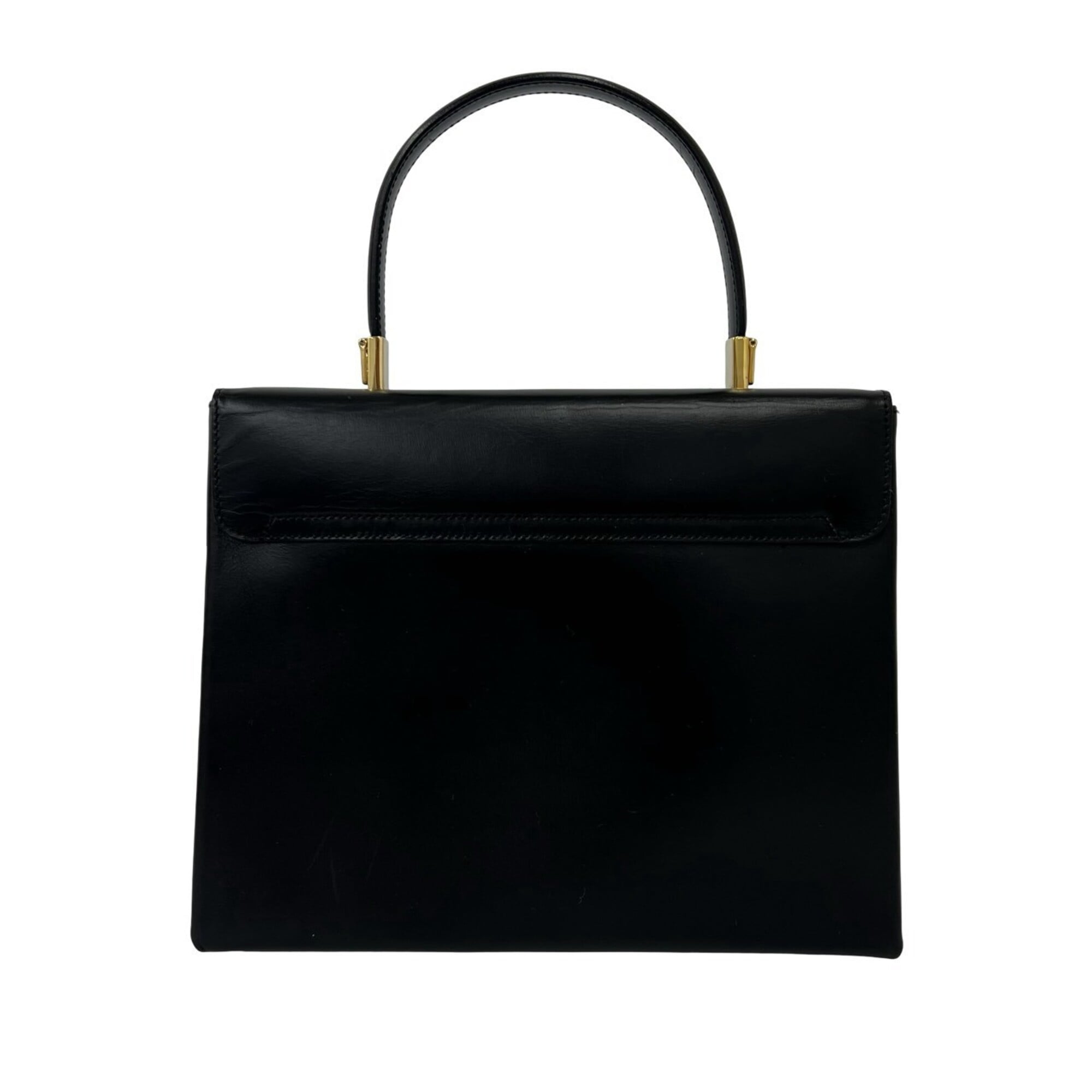 Salvatore Ferragamo Black Leather Handbag Shoulder Bag (Pre-Owned)