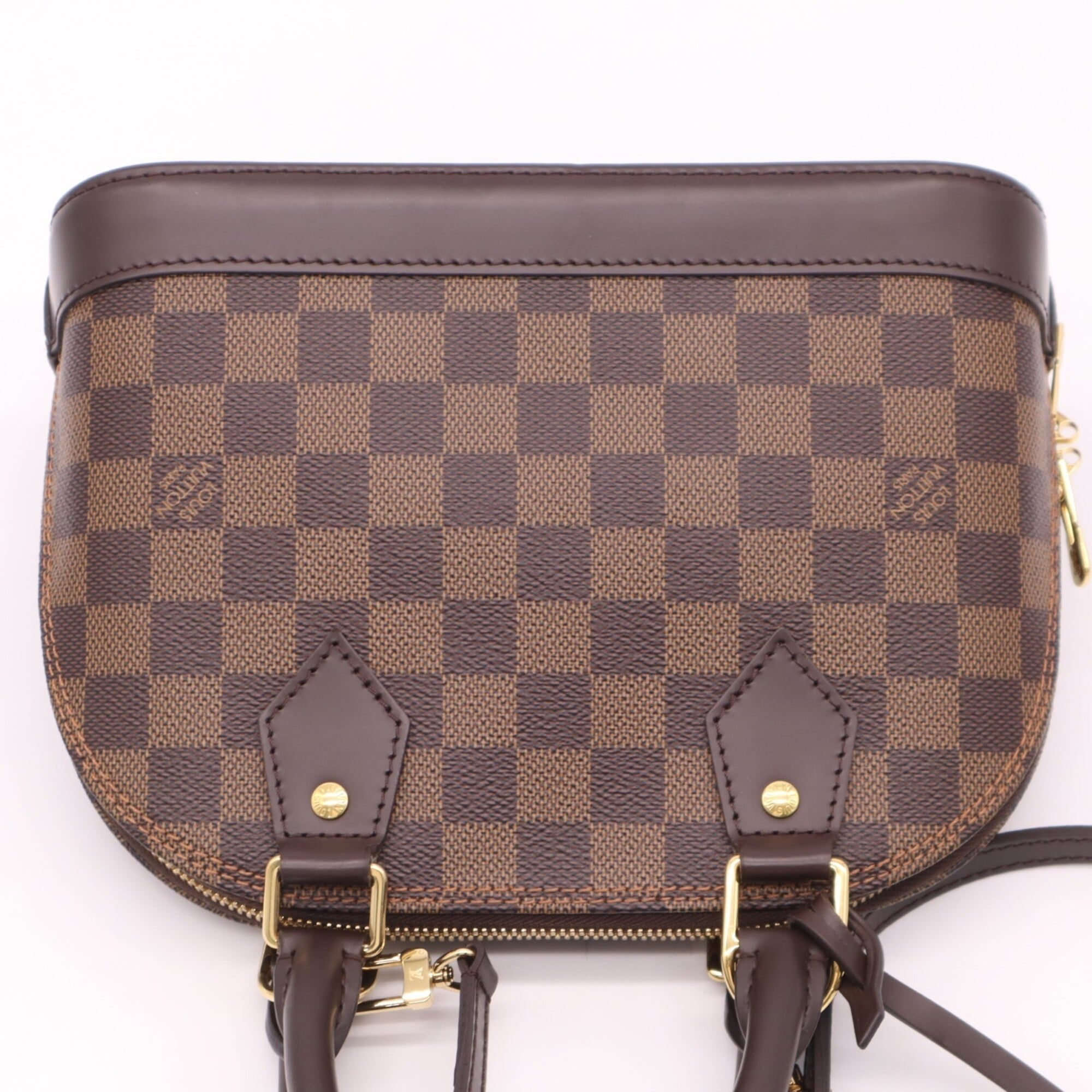 Louis Vuitton Damier Beige Brown Damier Canvas Coated Canvas Leather Handbag Pouch (Pre-Owned)