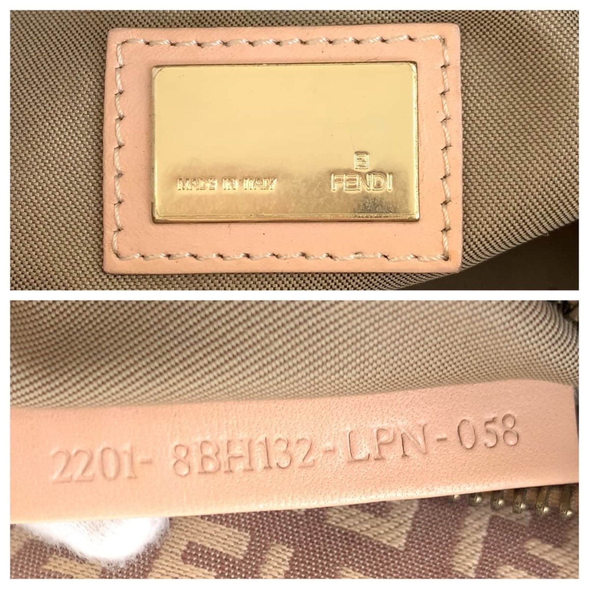 Fendi Salmon Pink Canvas Leather Handbag Tote Bag (Pre-Owned)