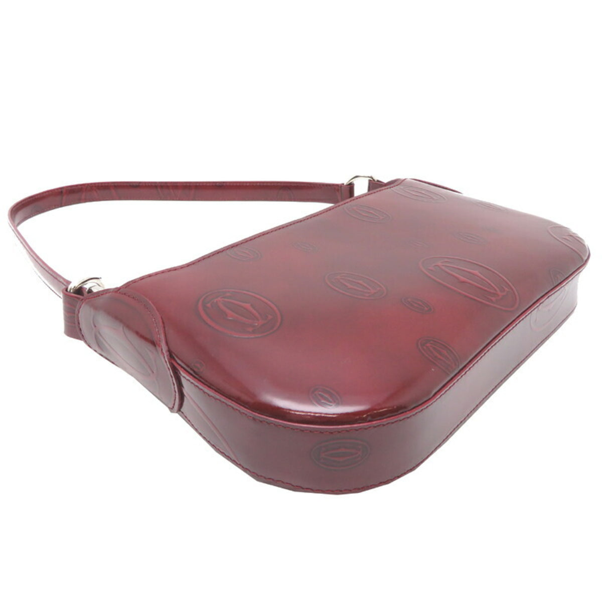 Cartier Bordeaux Patent Leather Handbag (Pre-Owned)