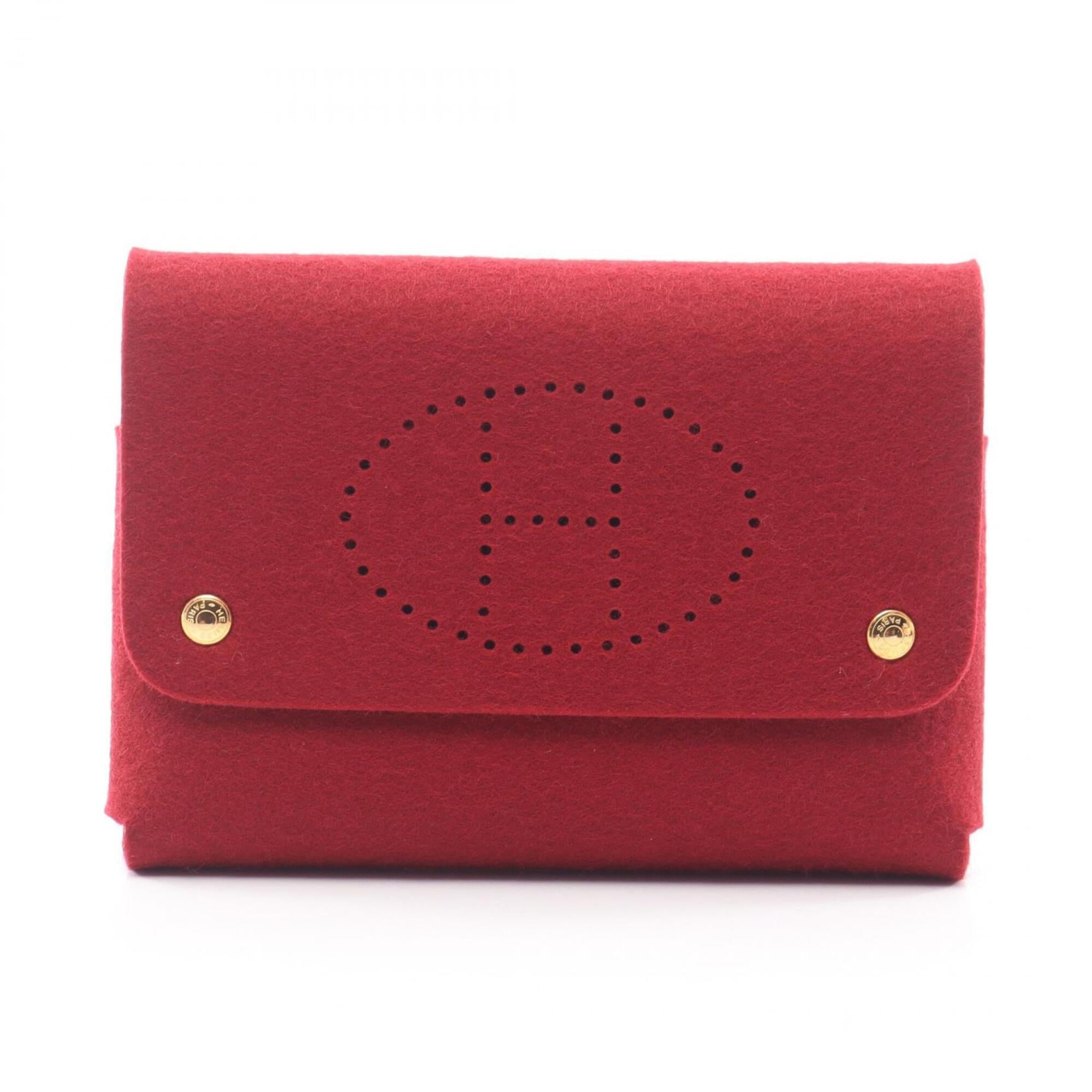 Hermes Red Color Felt Handbag Pouch (Pre-Owned)