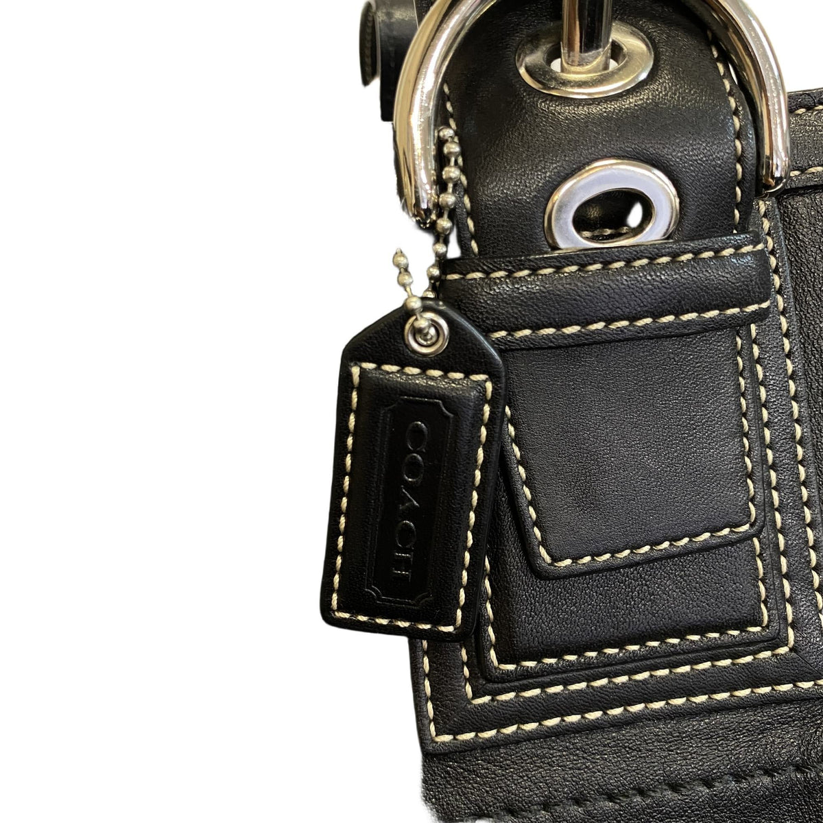 Coach Black Leather Handbag Tote Bag (Pre-Owned)