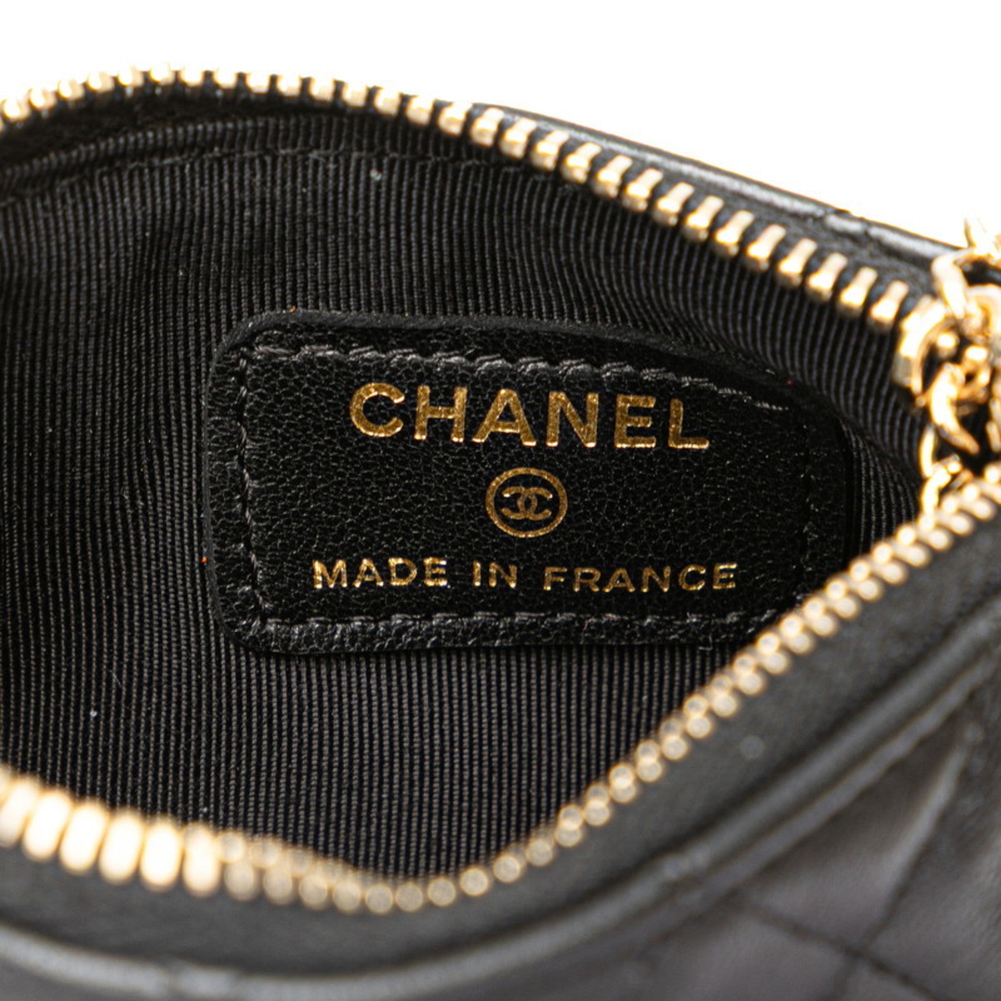 Chanel Matelasse Black Coin Purse/Coin Case (Pre-Owned)