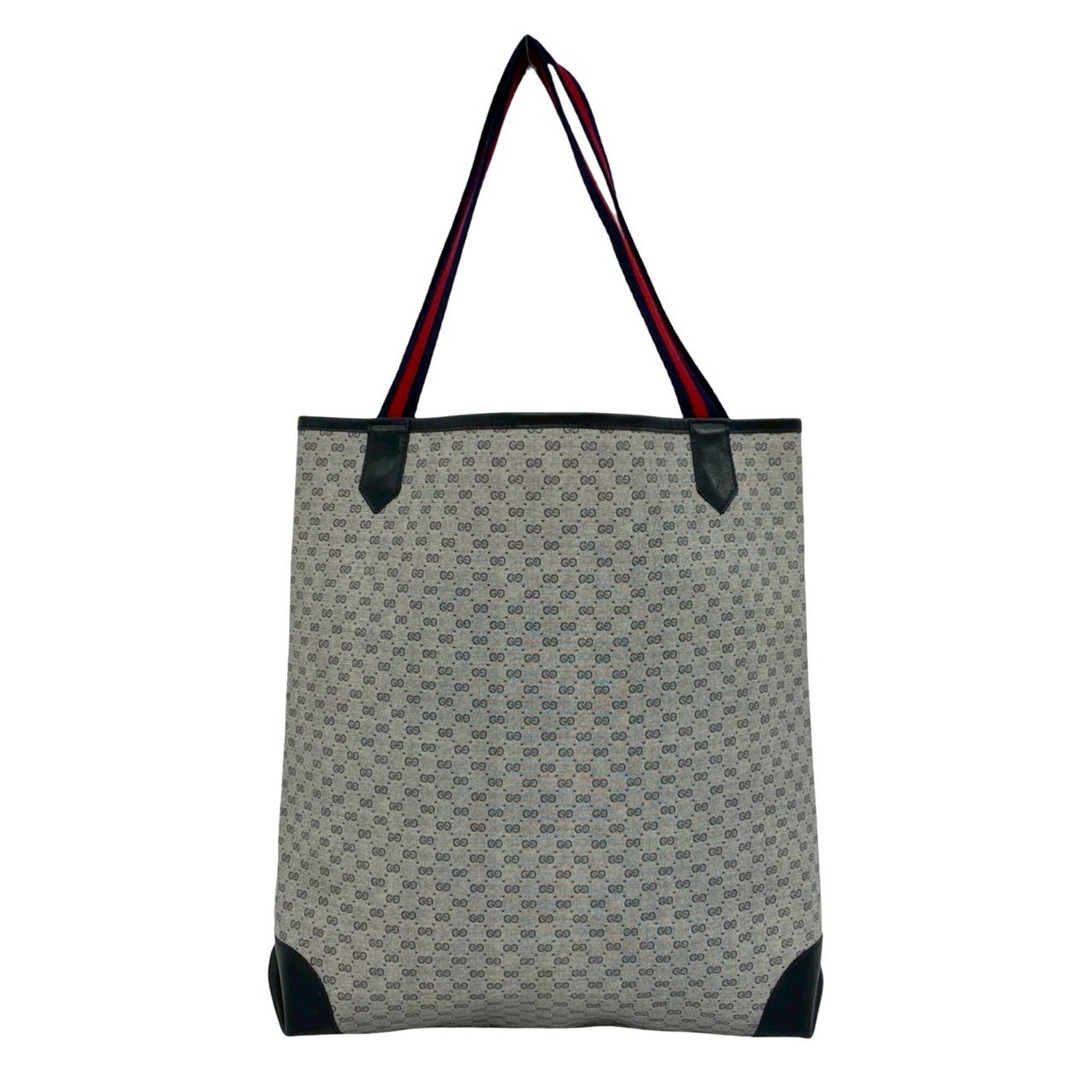 Gucci Navy Red Color Leather Pvc Handbag Tote Bag (Pre-Owned)