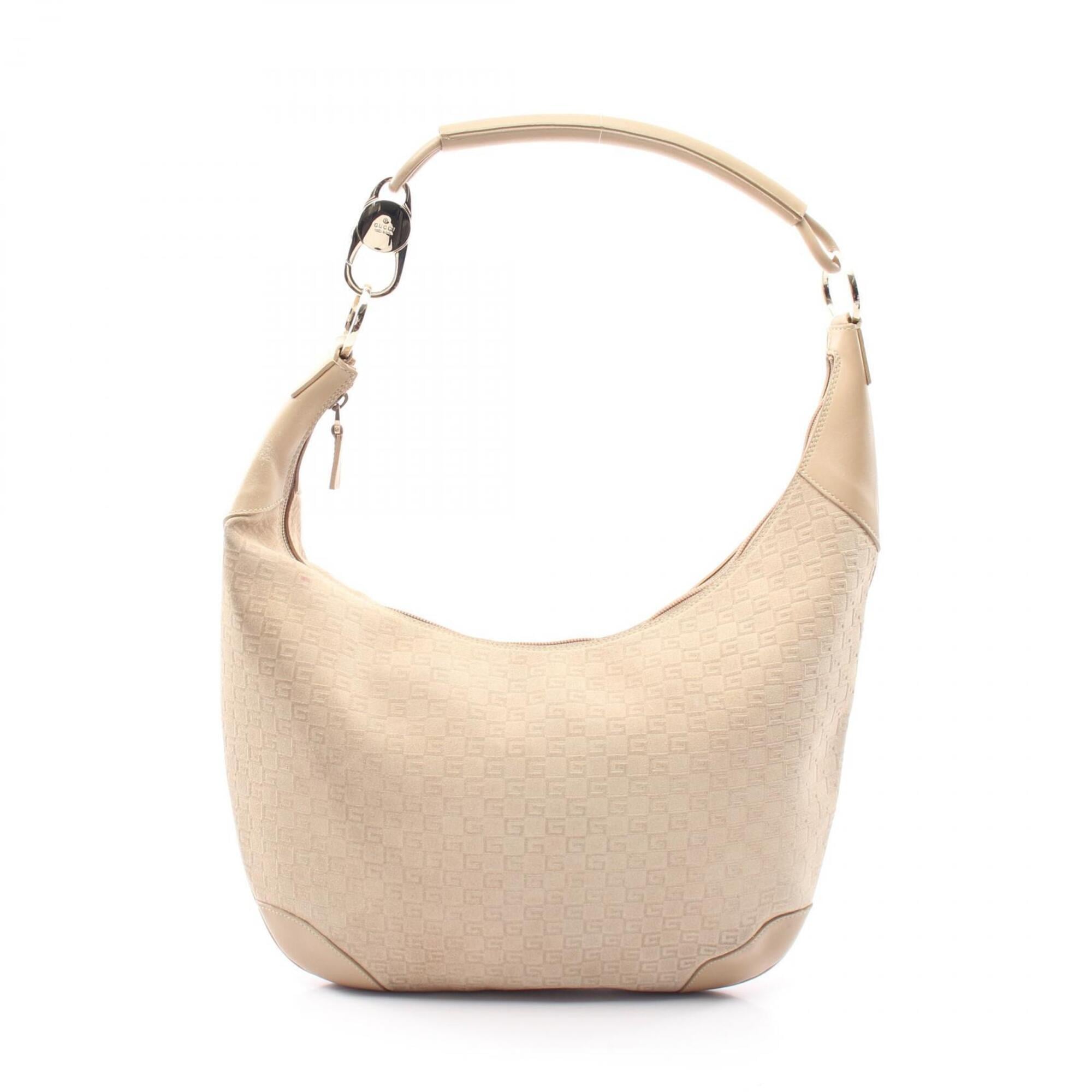 Gucci Beige Suede Leather Handbag Shoulder Bag (Pre-Owned)