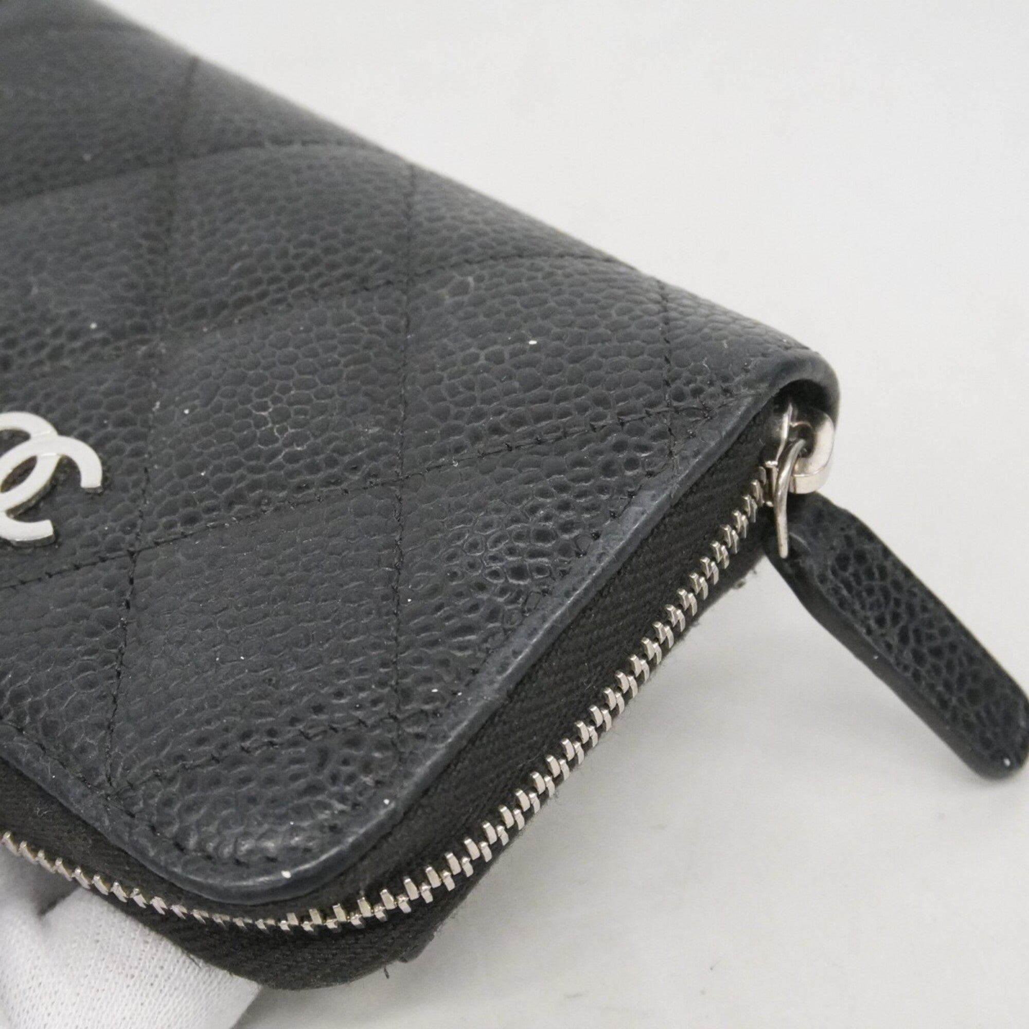 Chanel Black Grained Calfskin Coin Purse/Coin Case (Pre-Owned)
