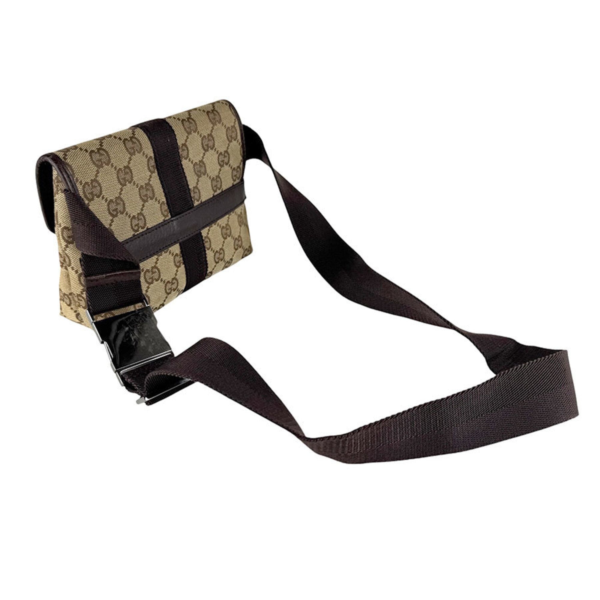 Gucci Brown Gg Canvas Fanny Pack Sling Bag (Pre-Owned)