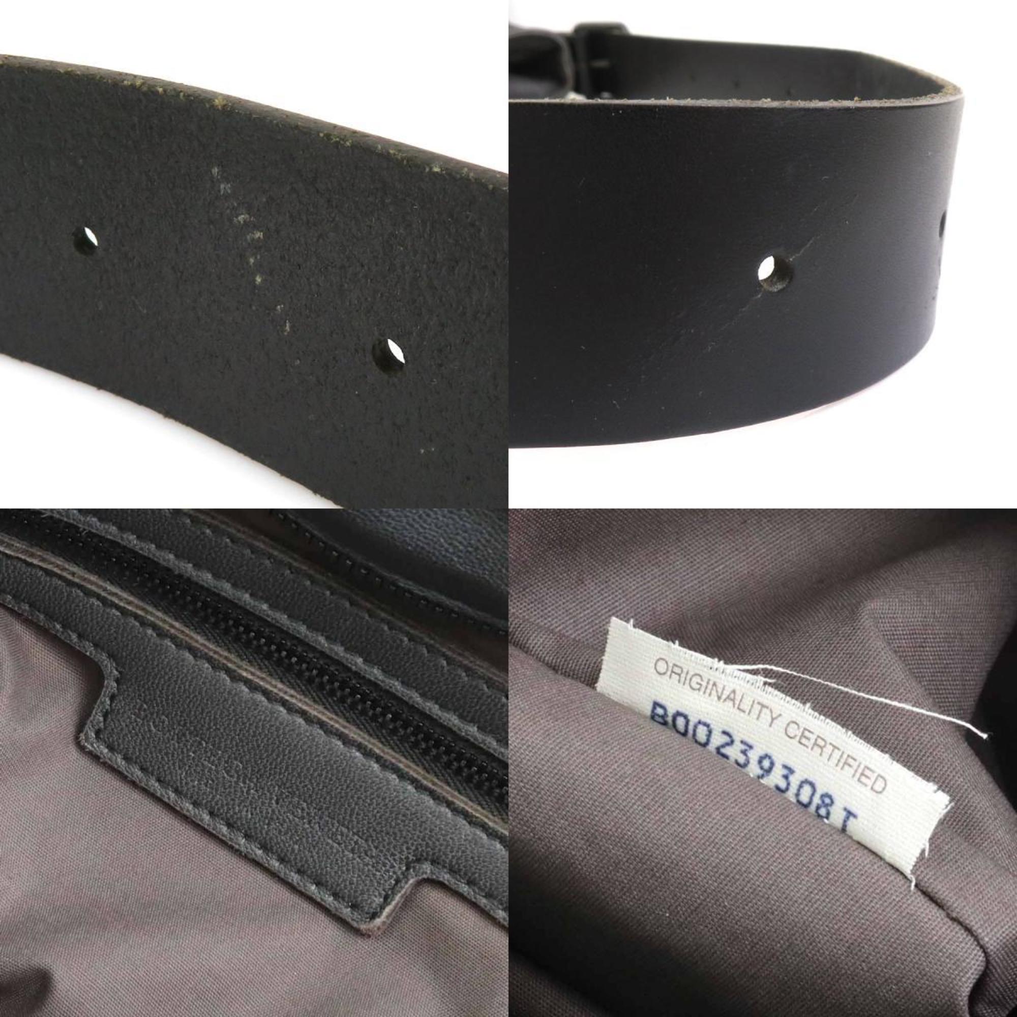 Bottega Veneta Black Gray Leather Shoulder Bag (Pre-Owned)