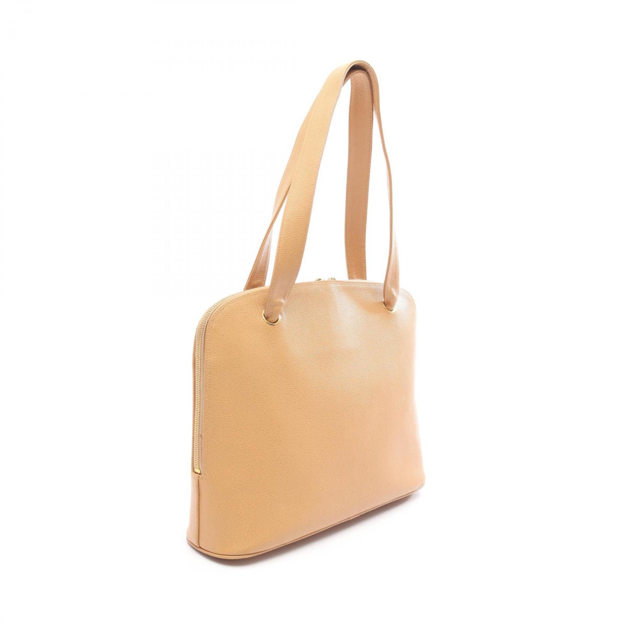 Chanel Beige Leather Handbag Tote Bag (Pre-Owned)
