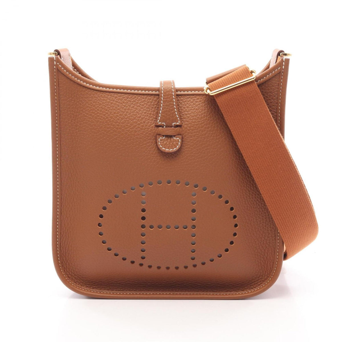 Hermes Brown Taurillon Clemence Leather Handbag Shoulder Bag (Pre-Owned)