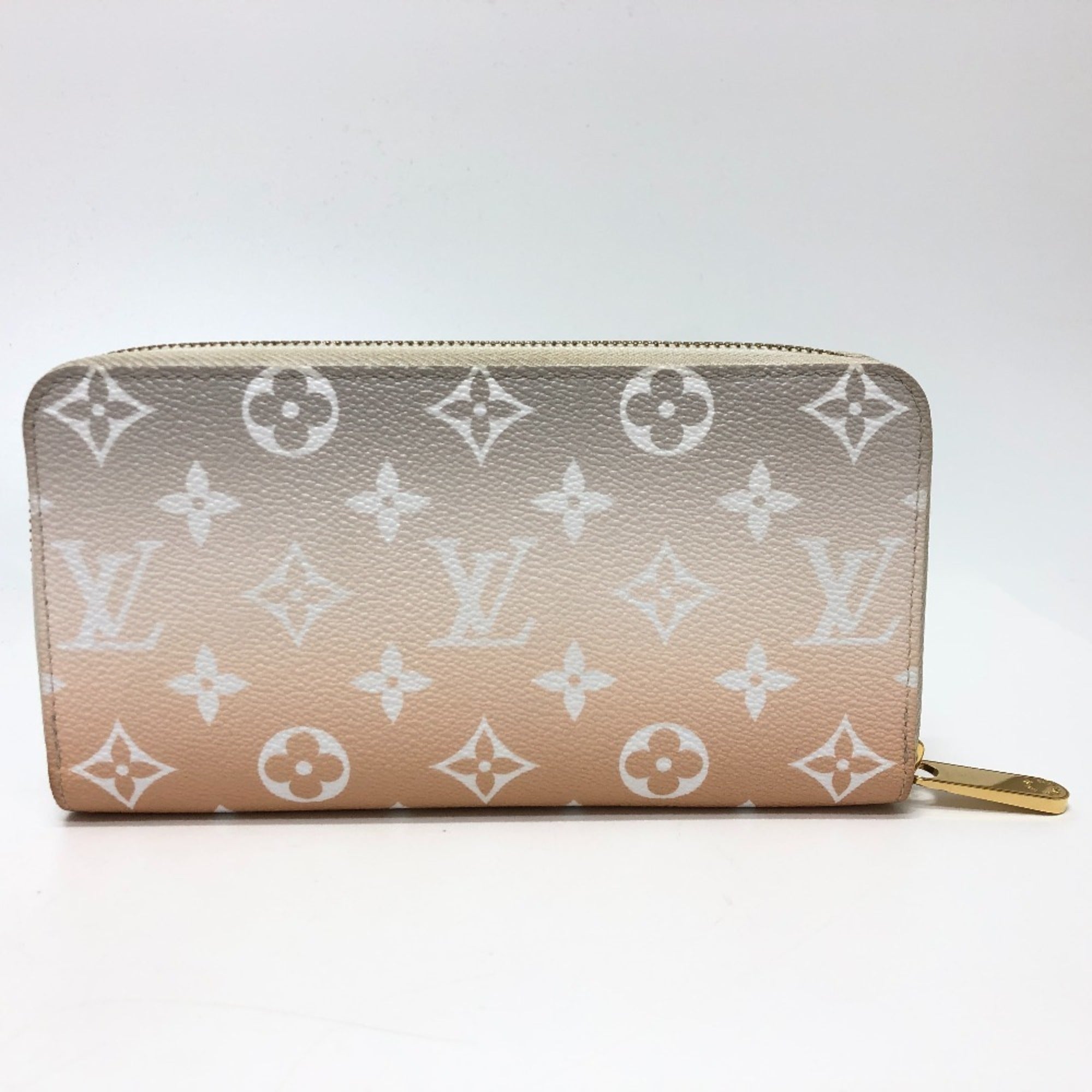 Louis Vuitton Orange White Canvas Long Wallet (Bi-Fold) (Pre-Owned)