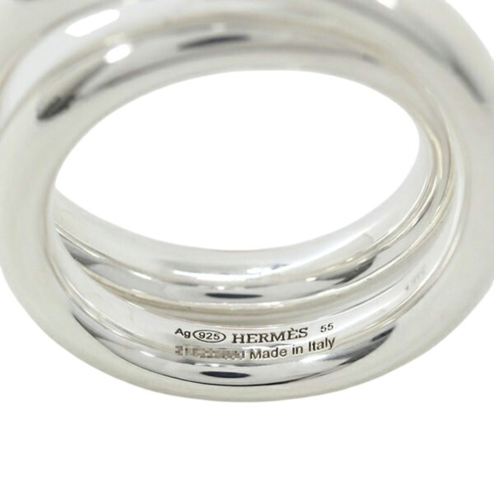 Hermes Silver 925 Band Ring (Pre-Owned)