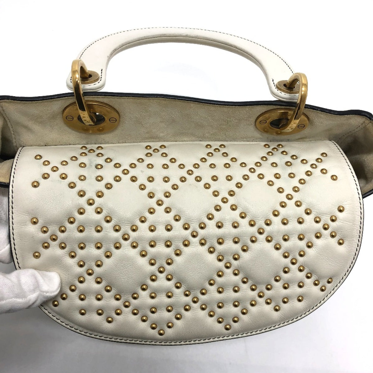 Christian Dior White Leather Handbag (Pre-Owned)