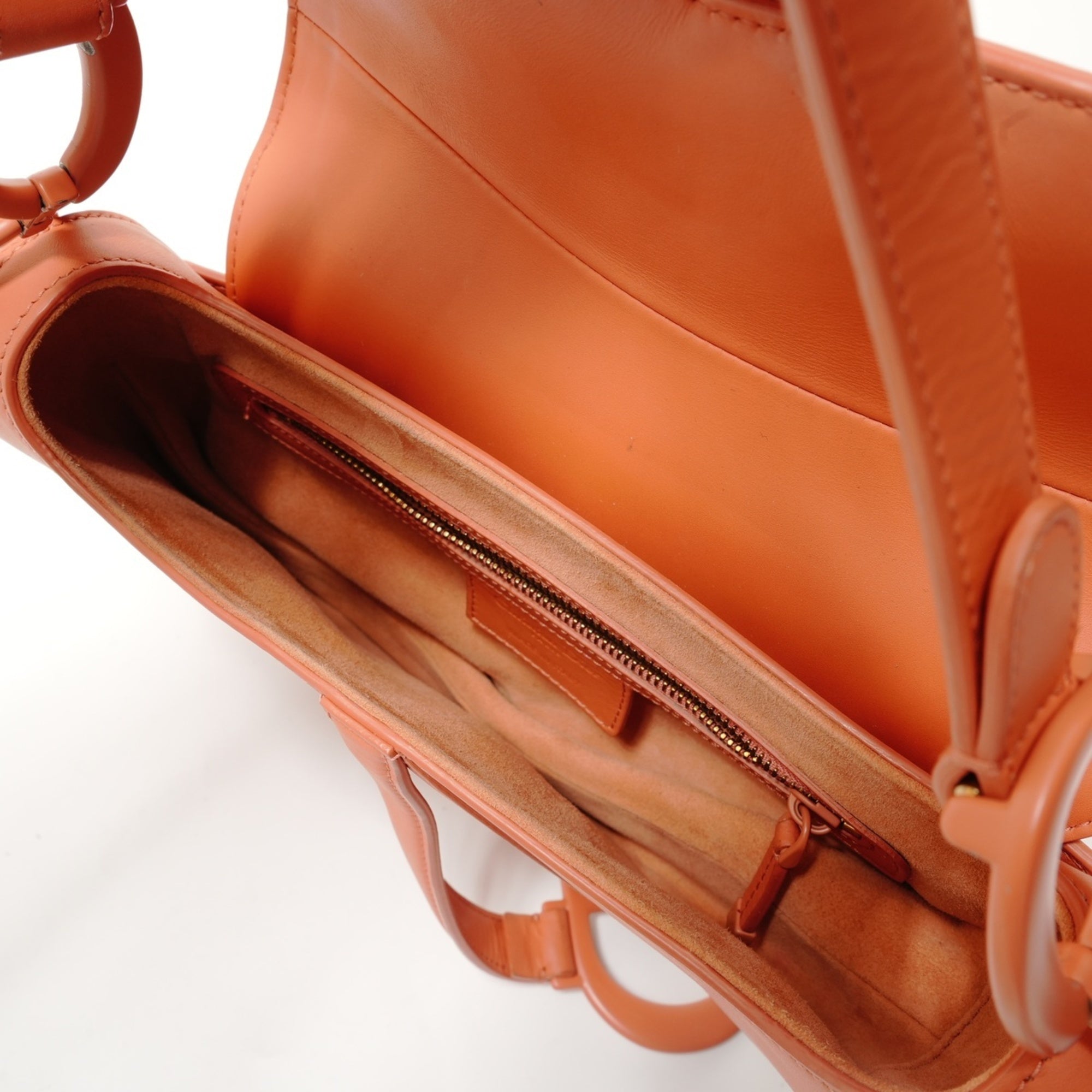 Christian Dior Orange Saddle Bag Shoulder Bag (Pre-Owned)