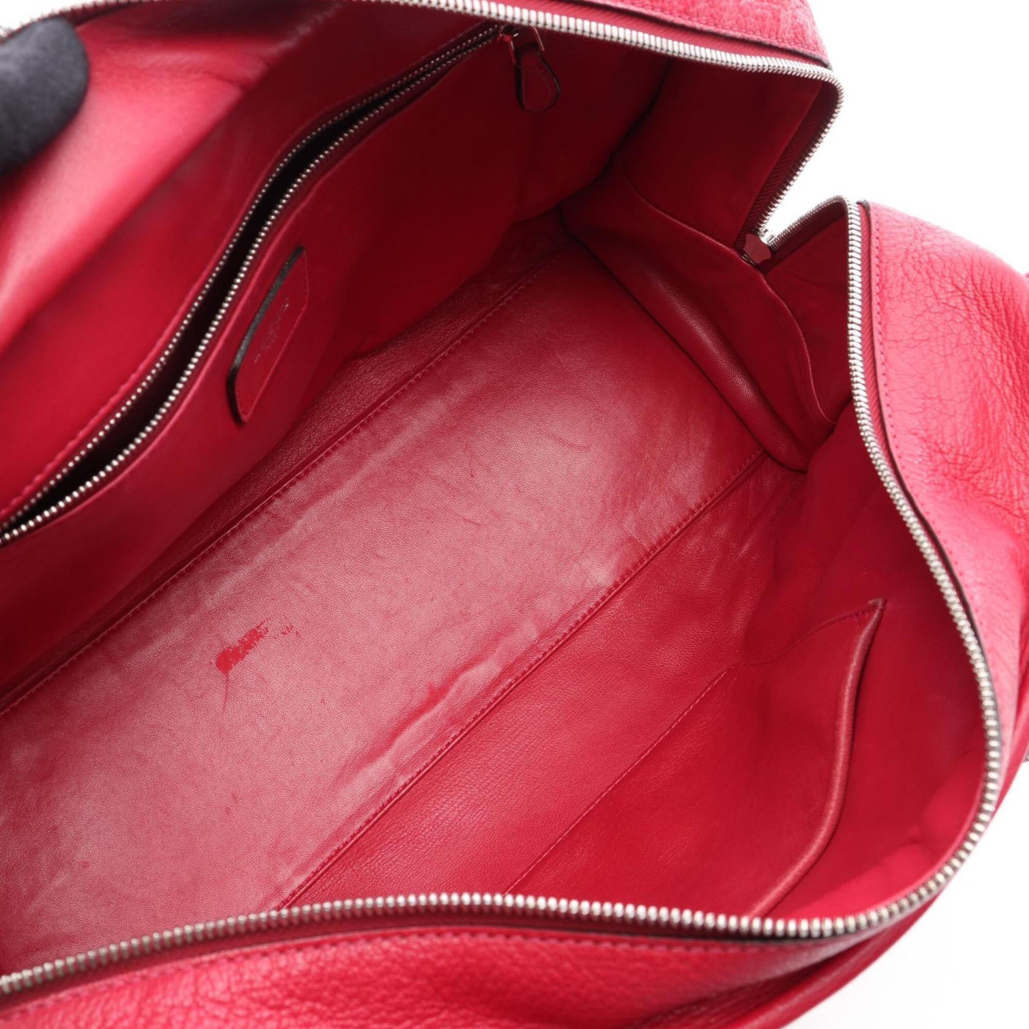 Loewe Red Color Leather Handbag (Pre-Owned)
