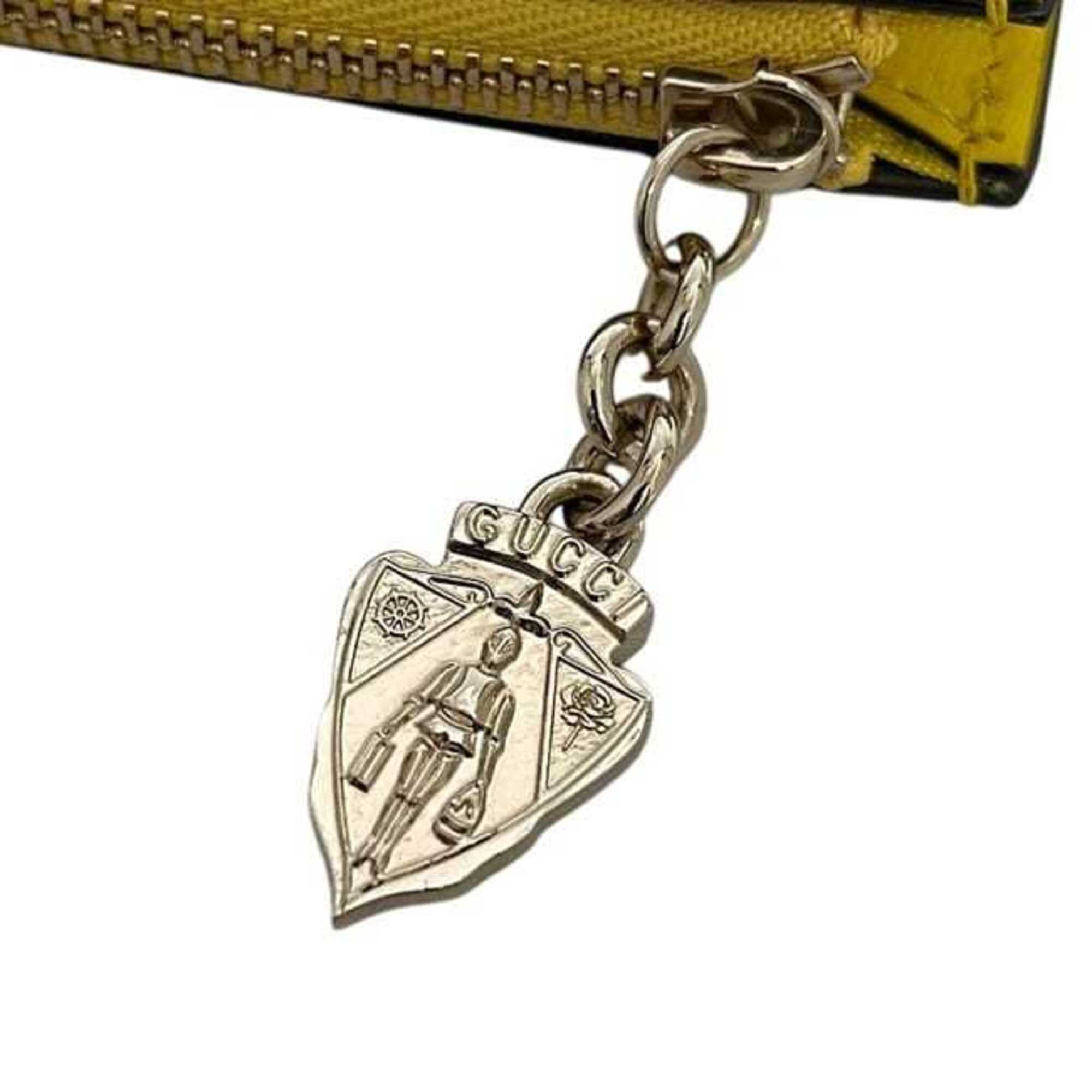 Gucci Yellow Canvas Leather Coin Purse/Coin Case (Pre-Owned)