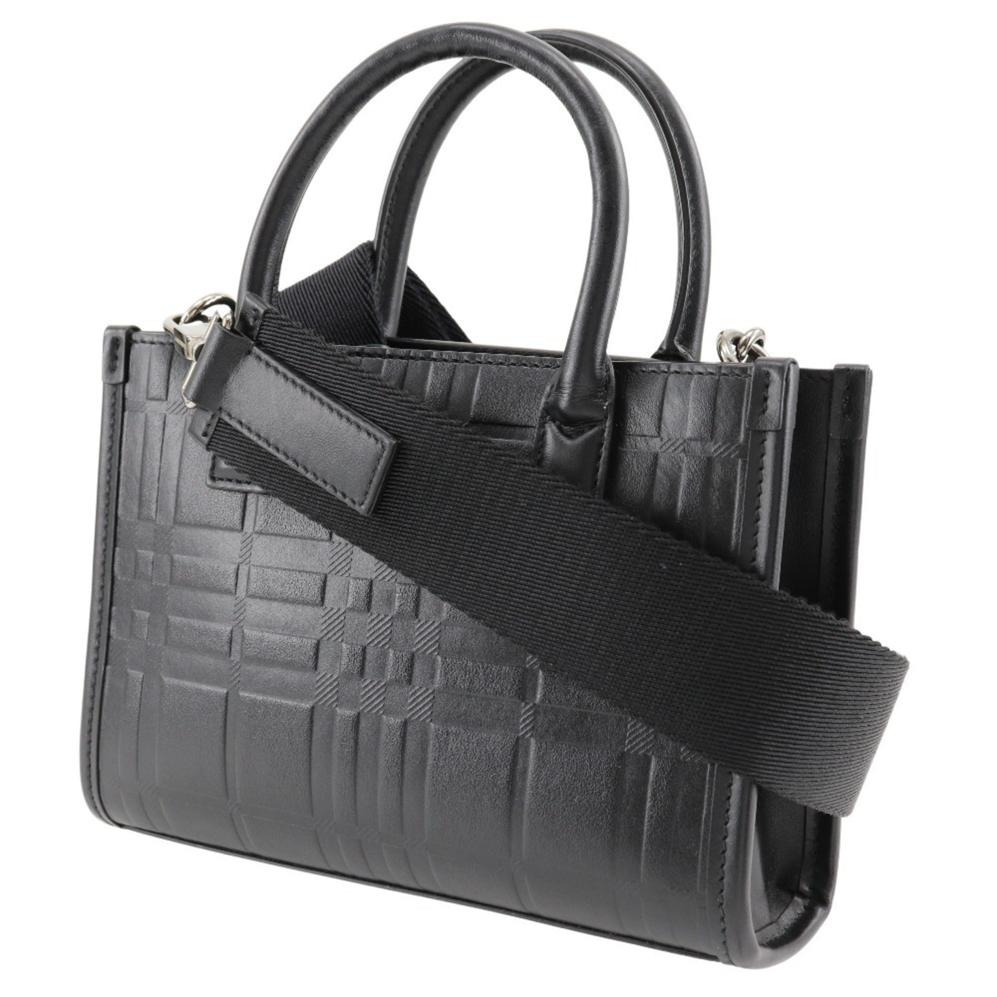 Burberry Black Leather Handbag (Pre-Owned)
