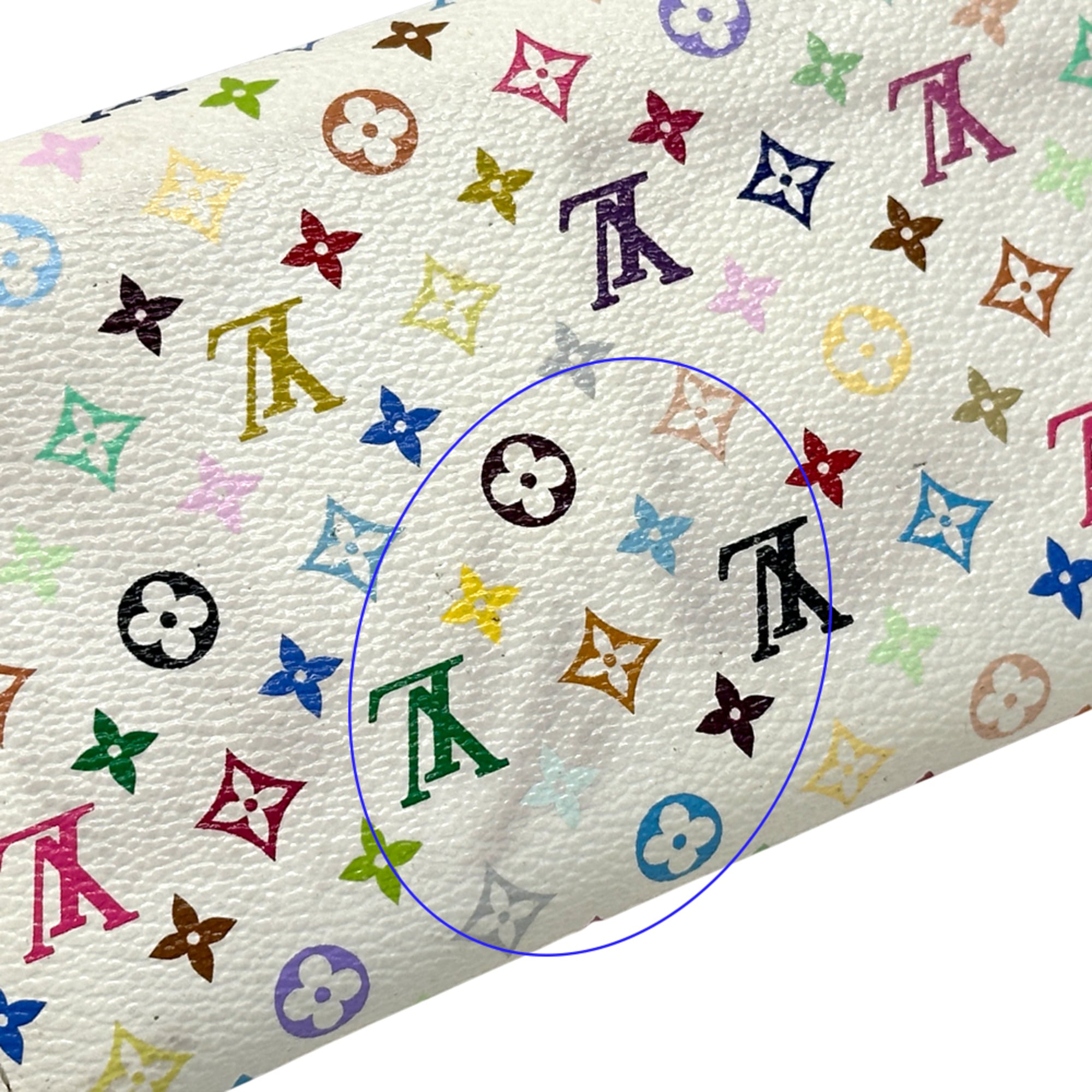 Louis Vuitton Litchi Pink White Monogram Multicolore Long Wallet (Bi-Fold) (Pre-Owned)