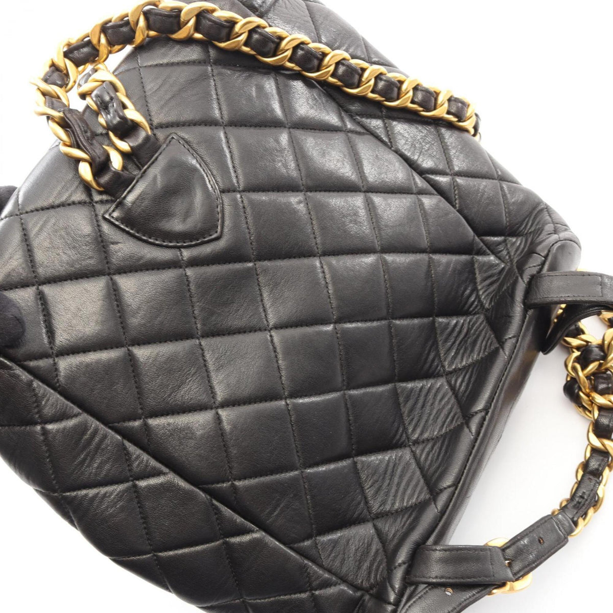 Chanel Black Leather Backpack Handbag (Pre-Owned)
