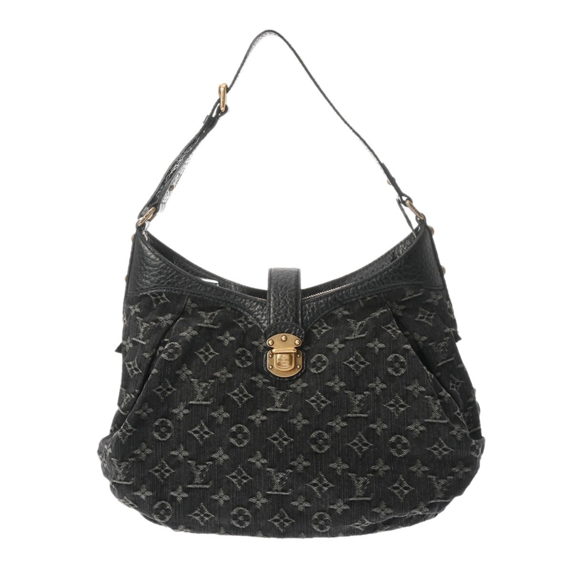Louis Vuitton Noir Denim Handbag (Pre-Owned)