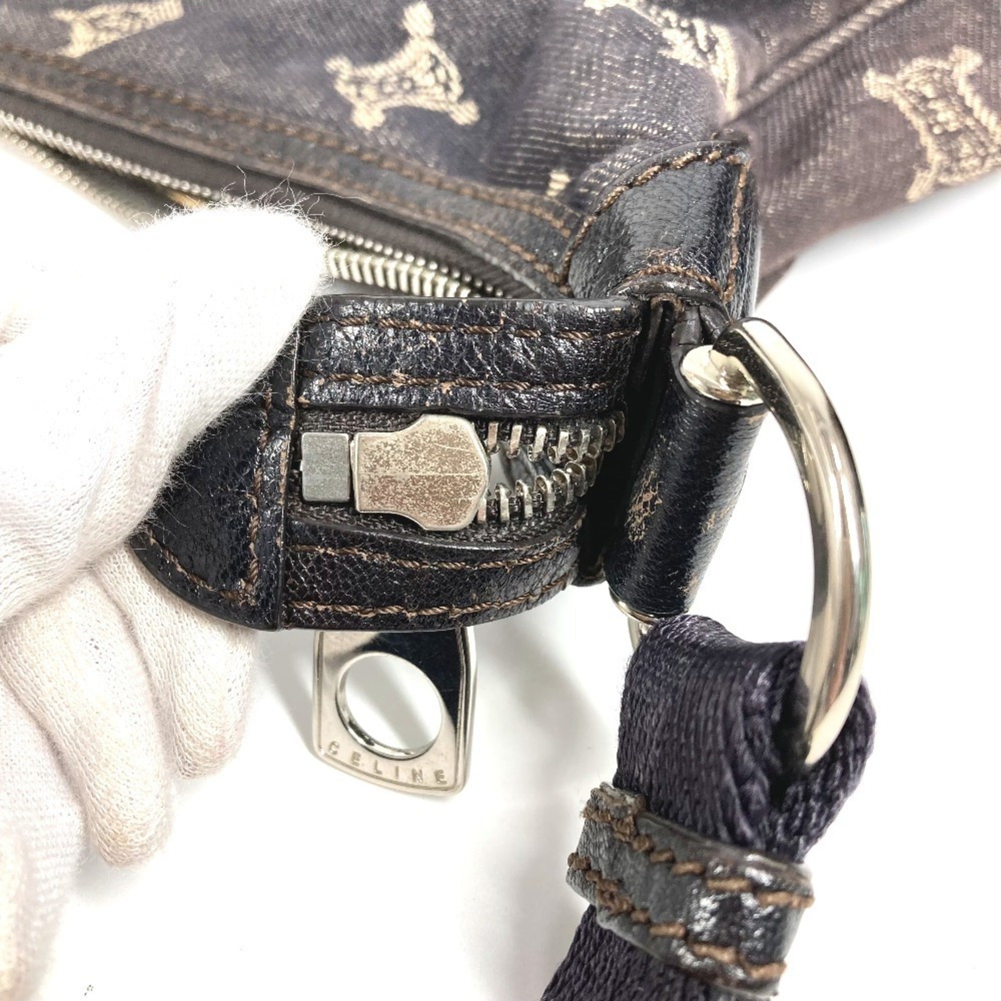 Celine Navy Denim Leather Shoulder Bag (Pre-Owned)